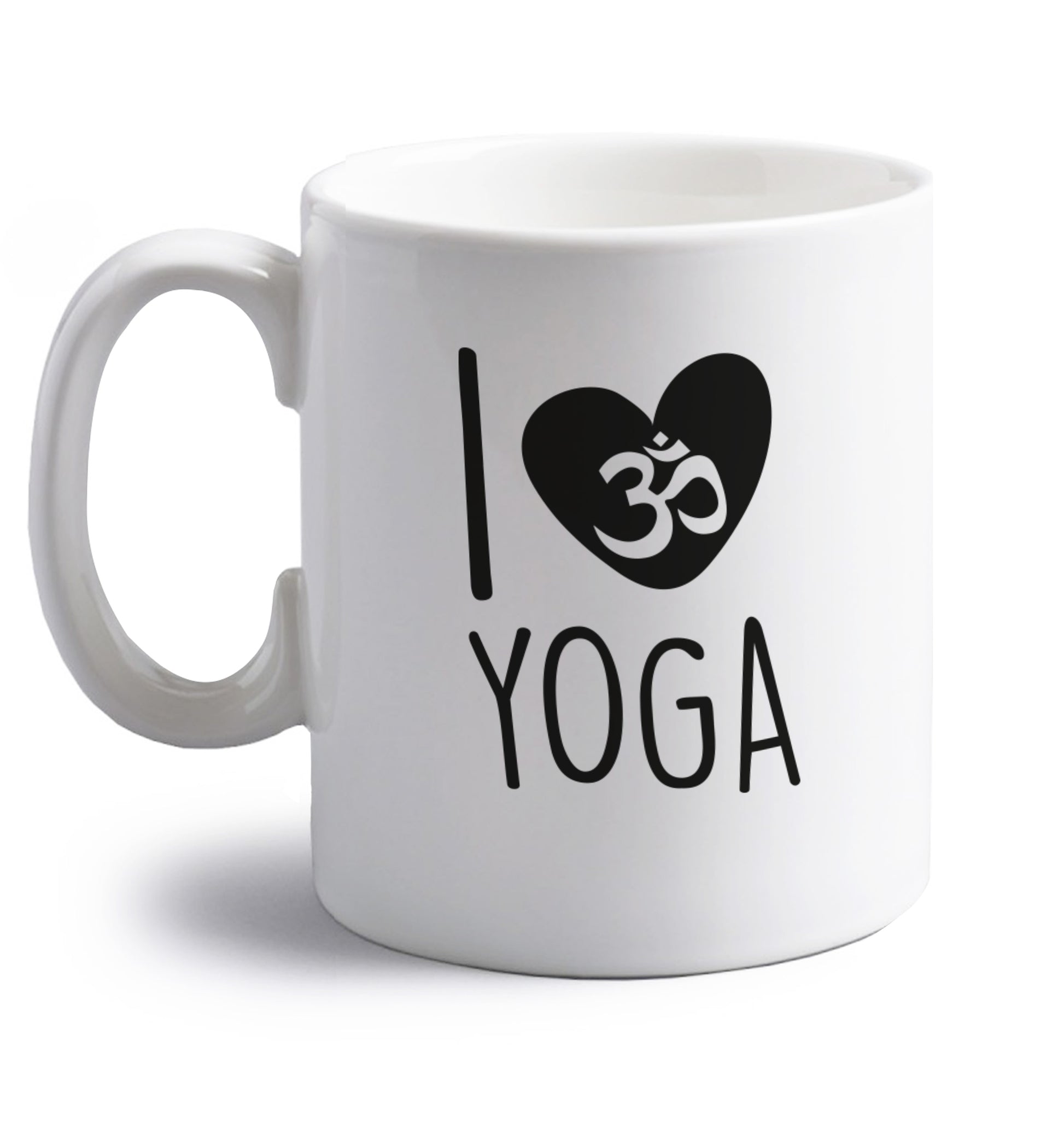 I love yoga right handed white ceramic mug 