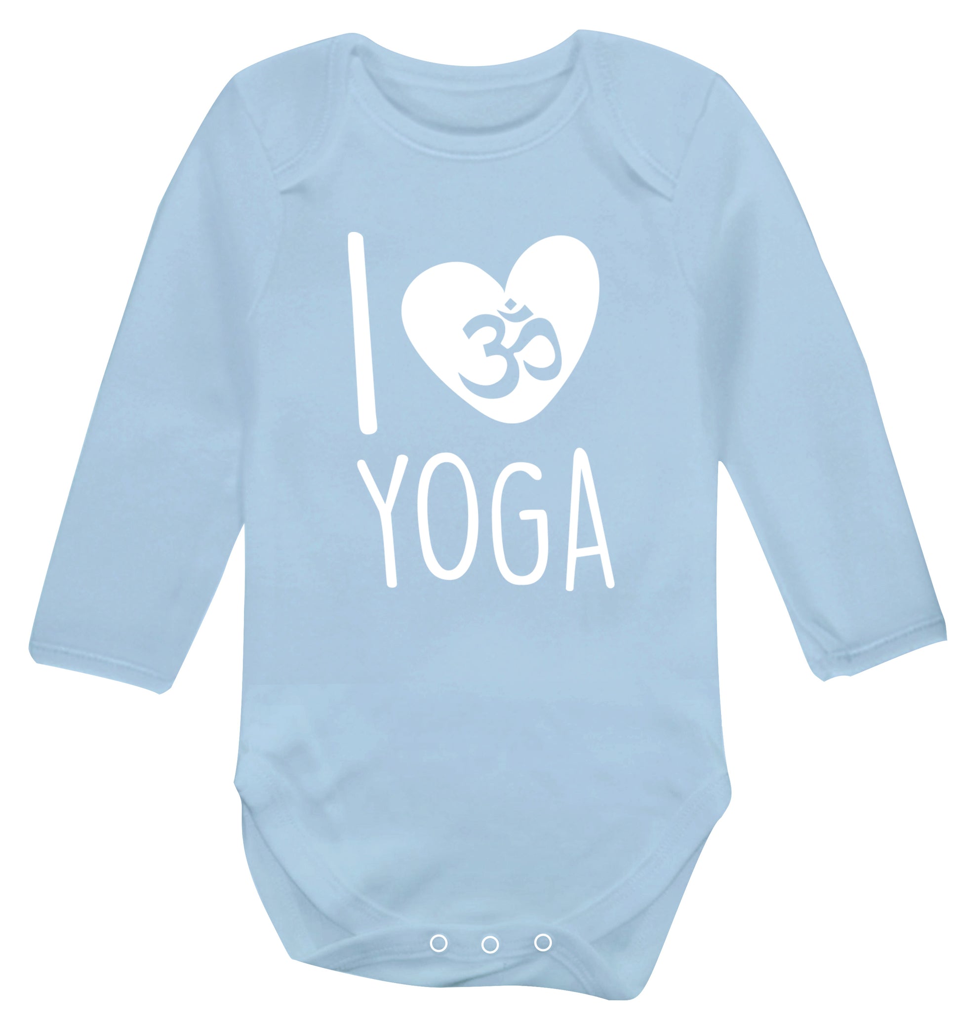 I love yoga Baby Vest long sleeved pale blue 6-12 months