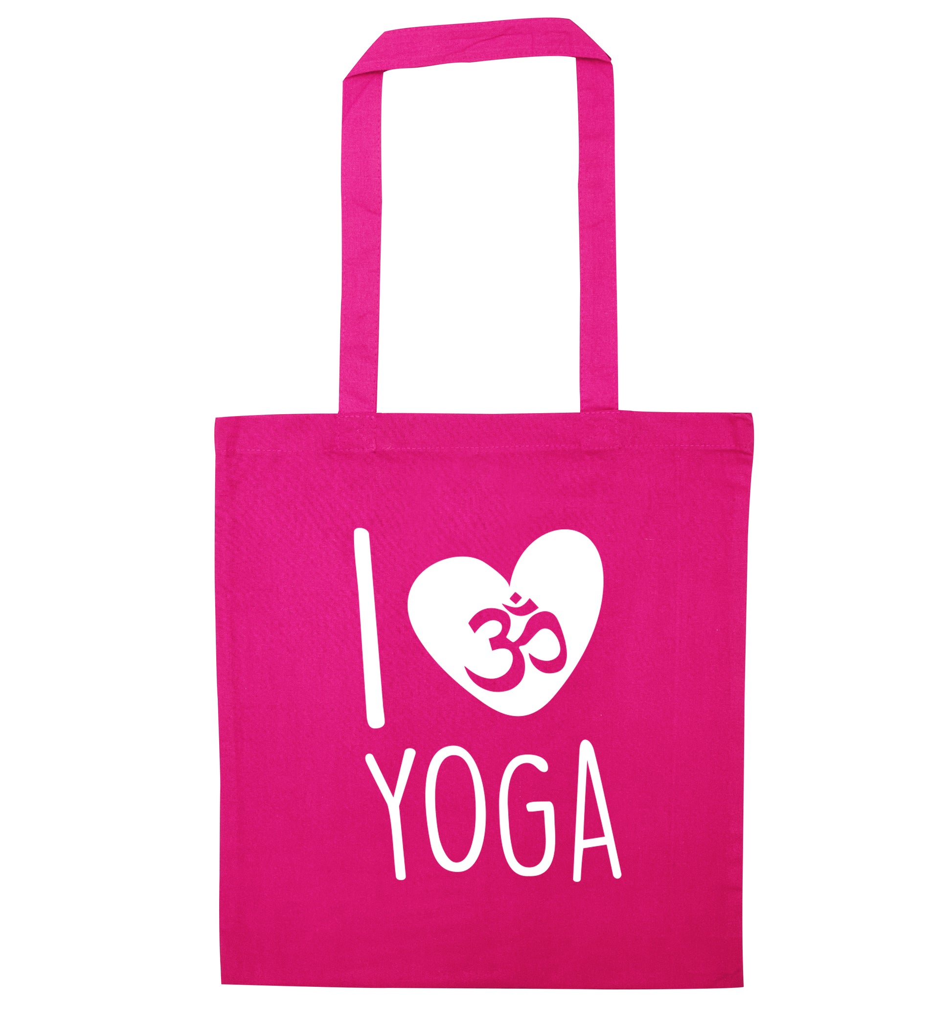 I love yoga pink tote bag