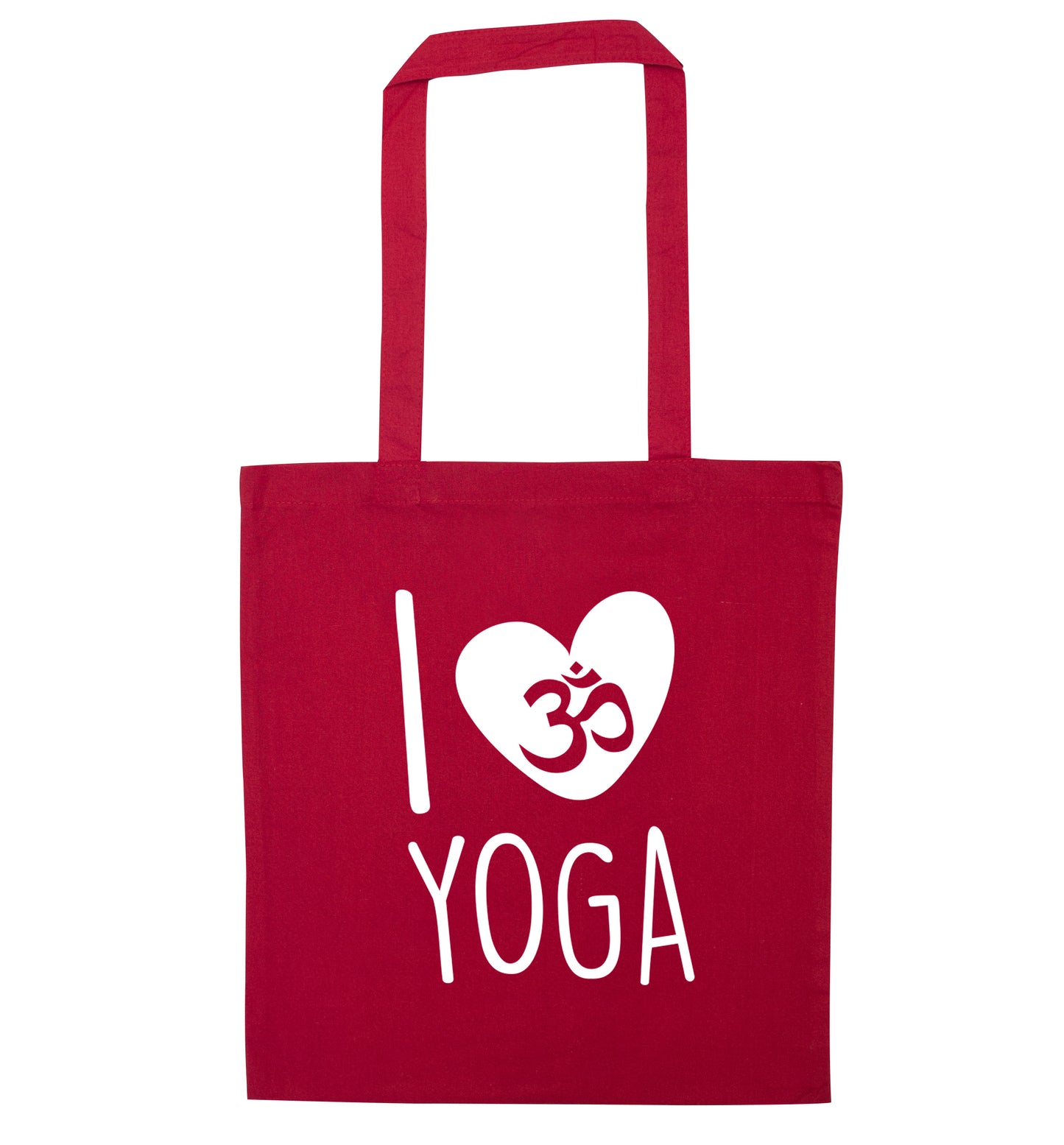 I love yoga red tote bag