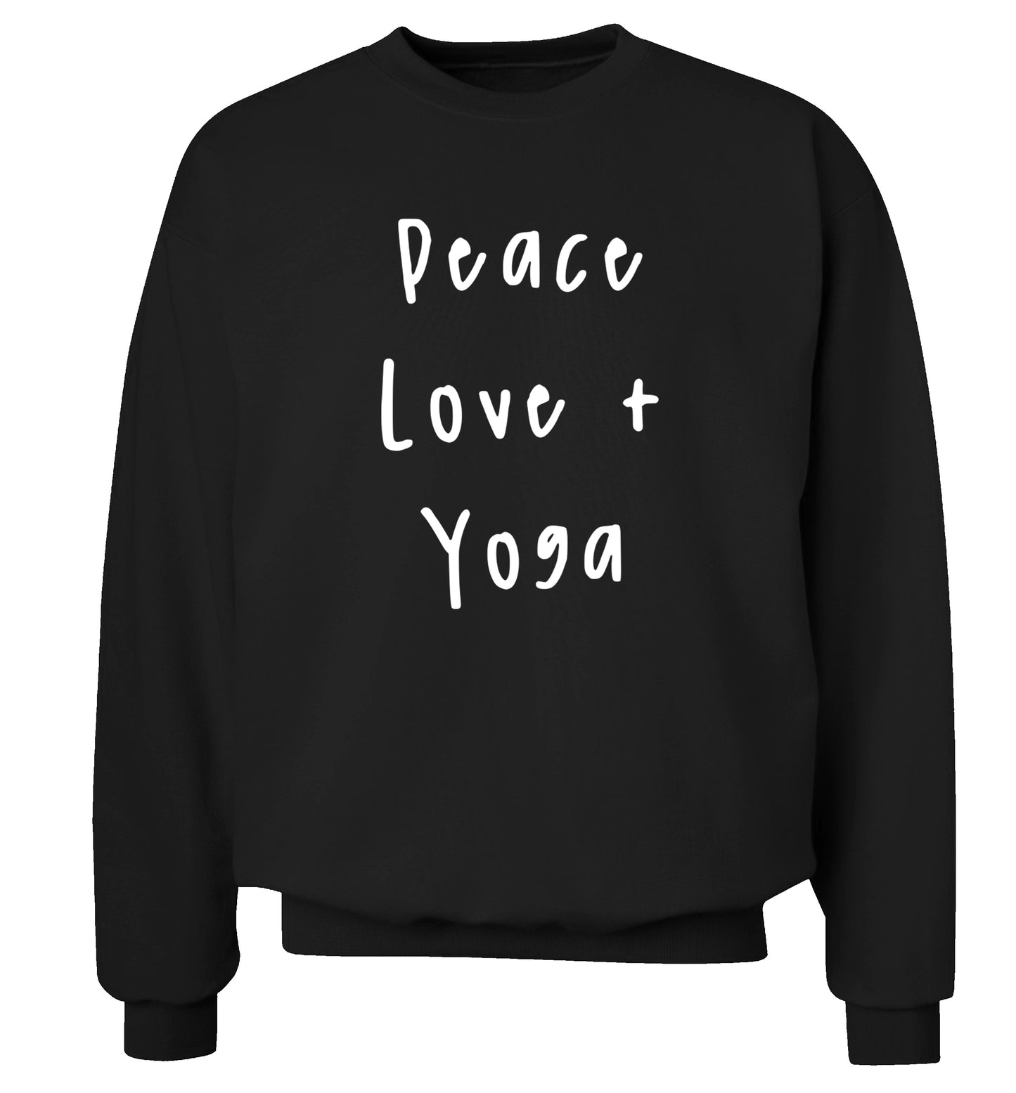 Peace love and yoga Adult's unisex black Sweater 2XL