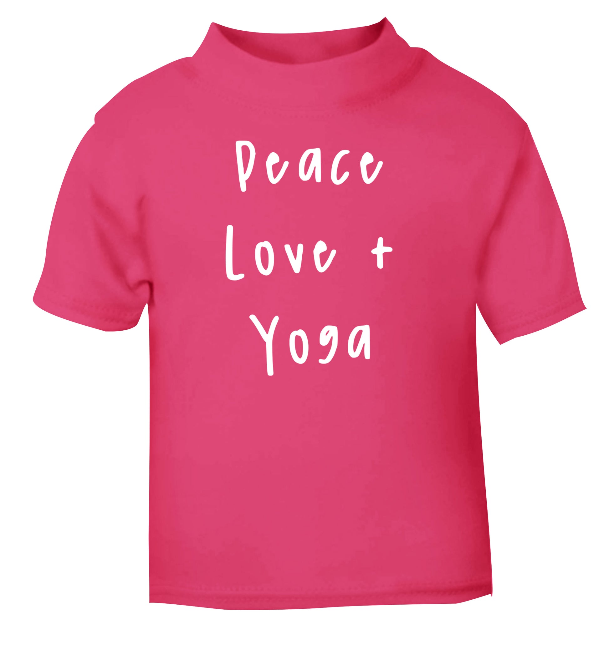Peace love and yoga pink Baby Toddler Tshirt 2 Years