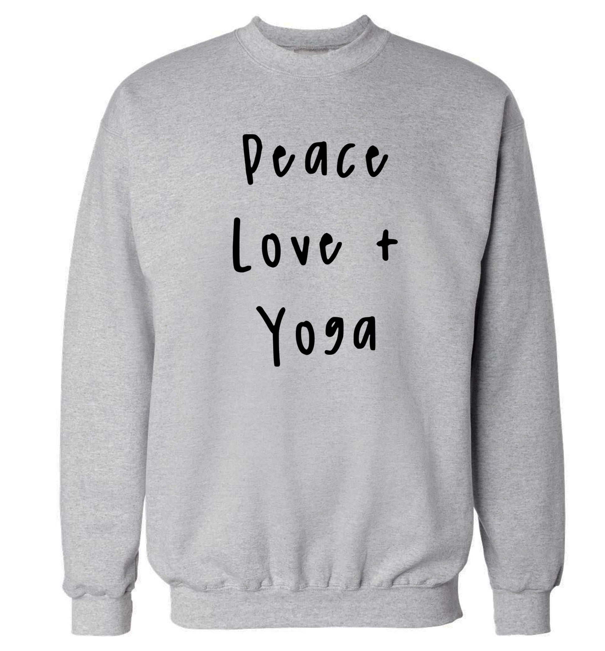 Peace love and yoga Adult's unisex grey Sweater 2XL