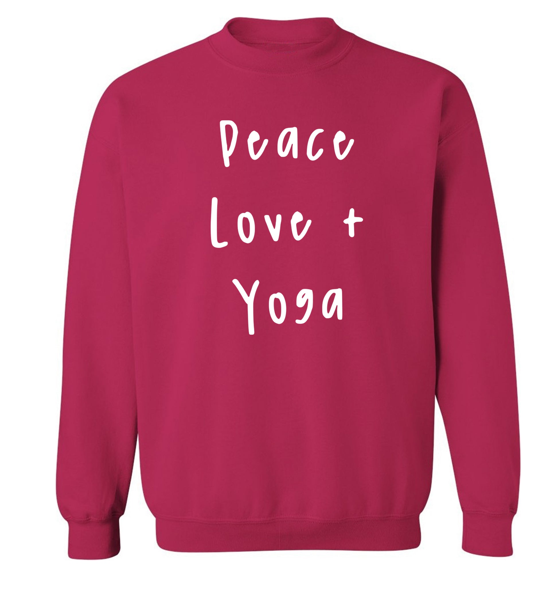 Peace love and yoga Adult's unisex pink Sweater 2XL