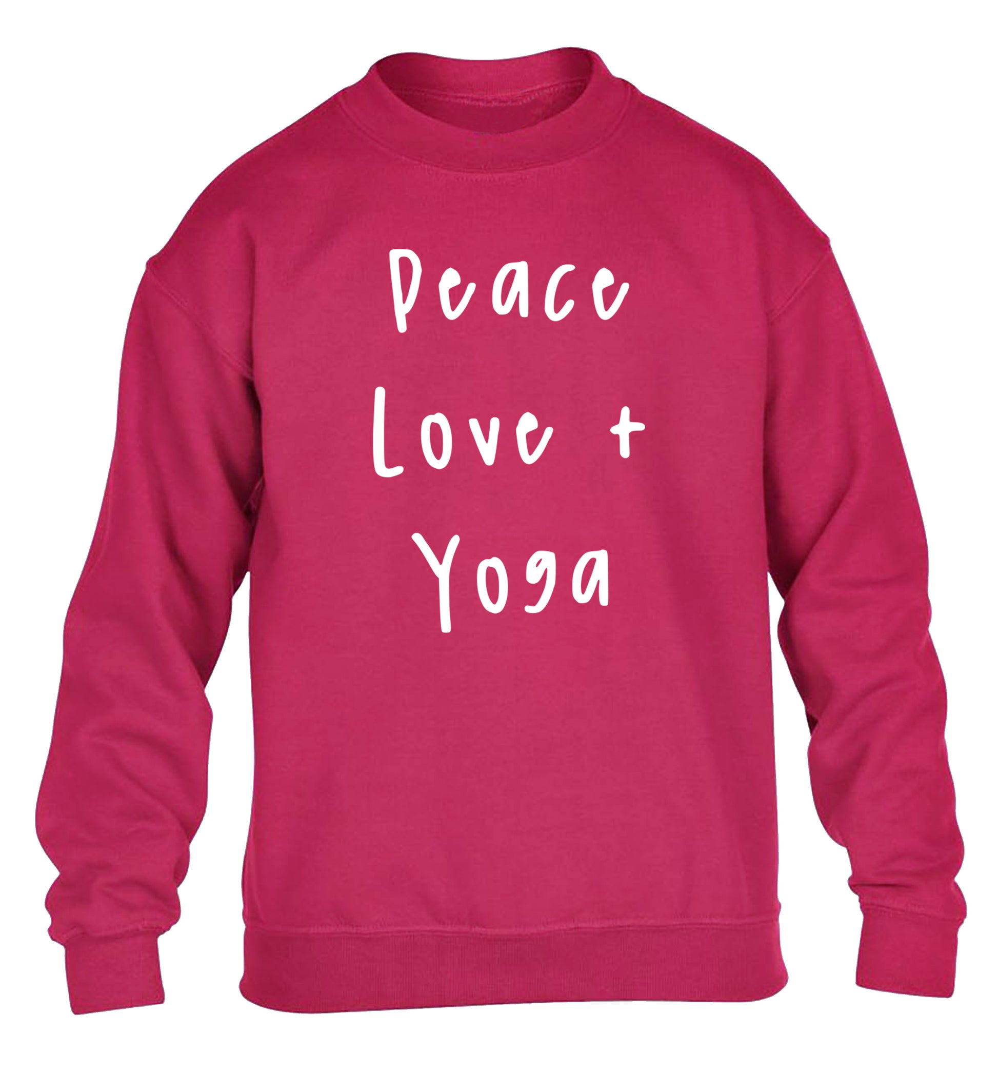 Peace love and yoga children's pink sweater 12-13 Years