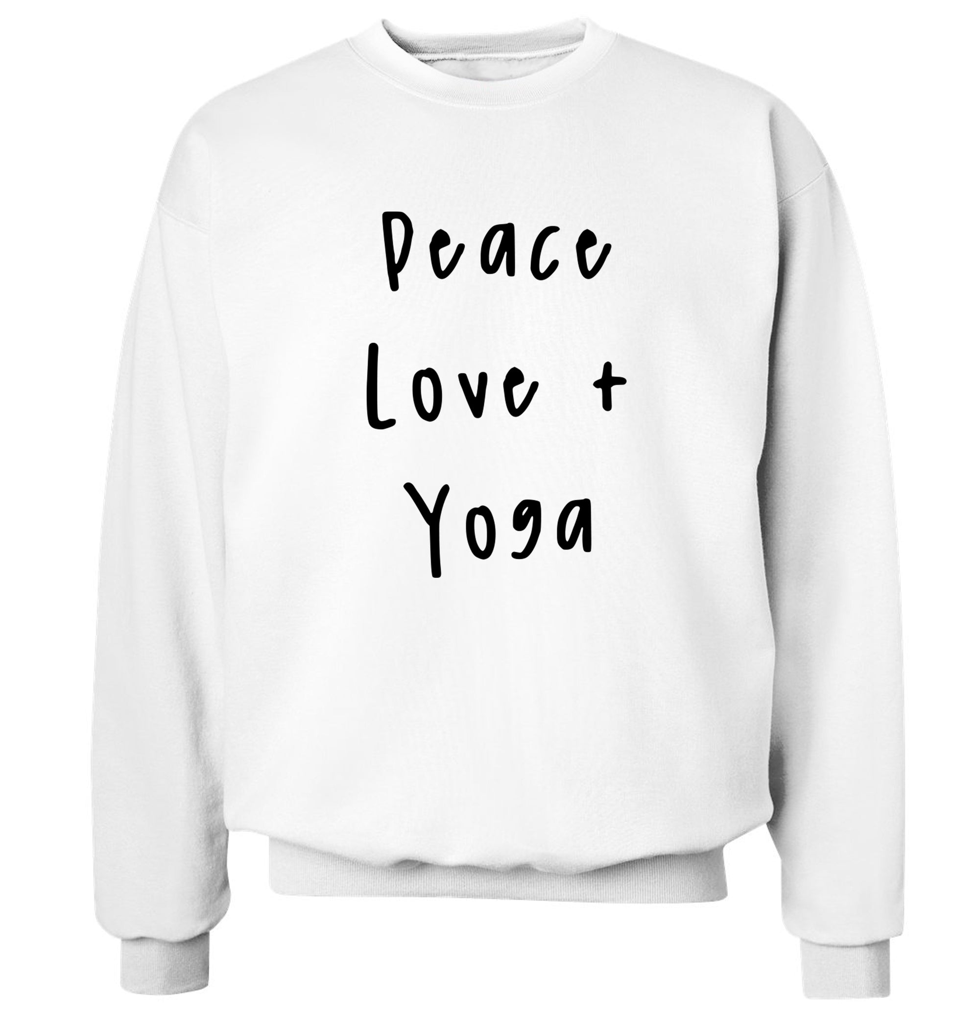 Peace love and yoga Adult's unisex white Sweater 2XL
