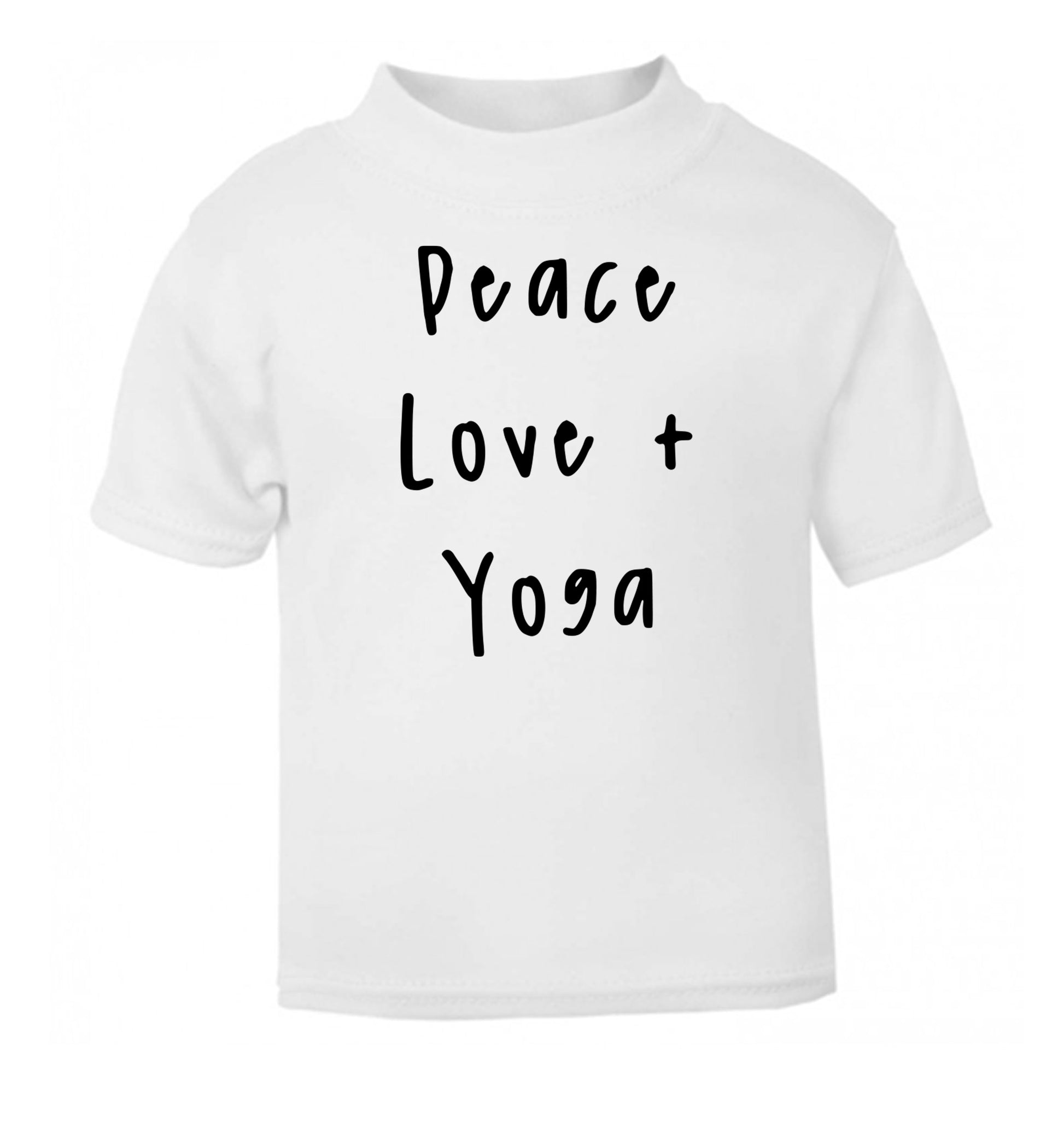 Peace love and yoga white Baby Toddler Tshirt 2 Years