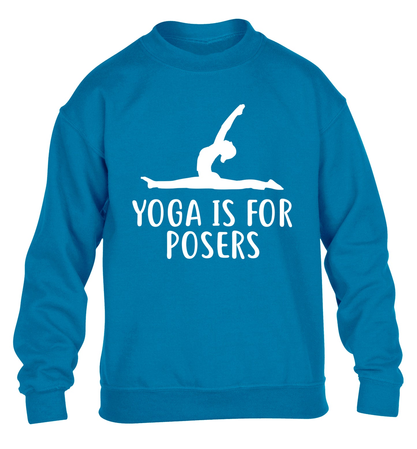 Yoga is for posers children's blue sweater 12-13 Years