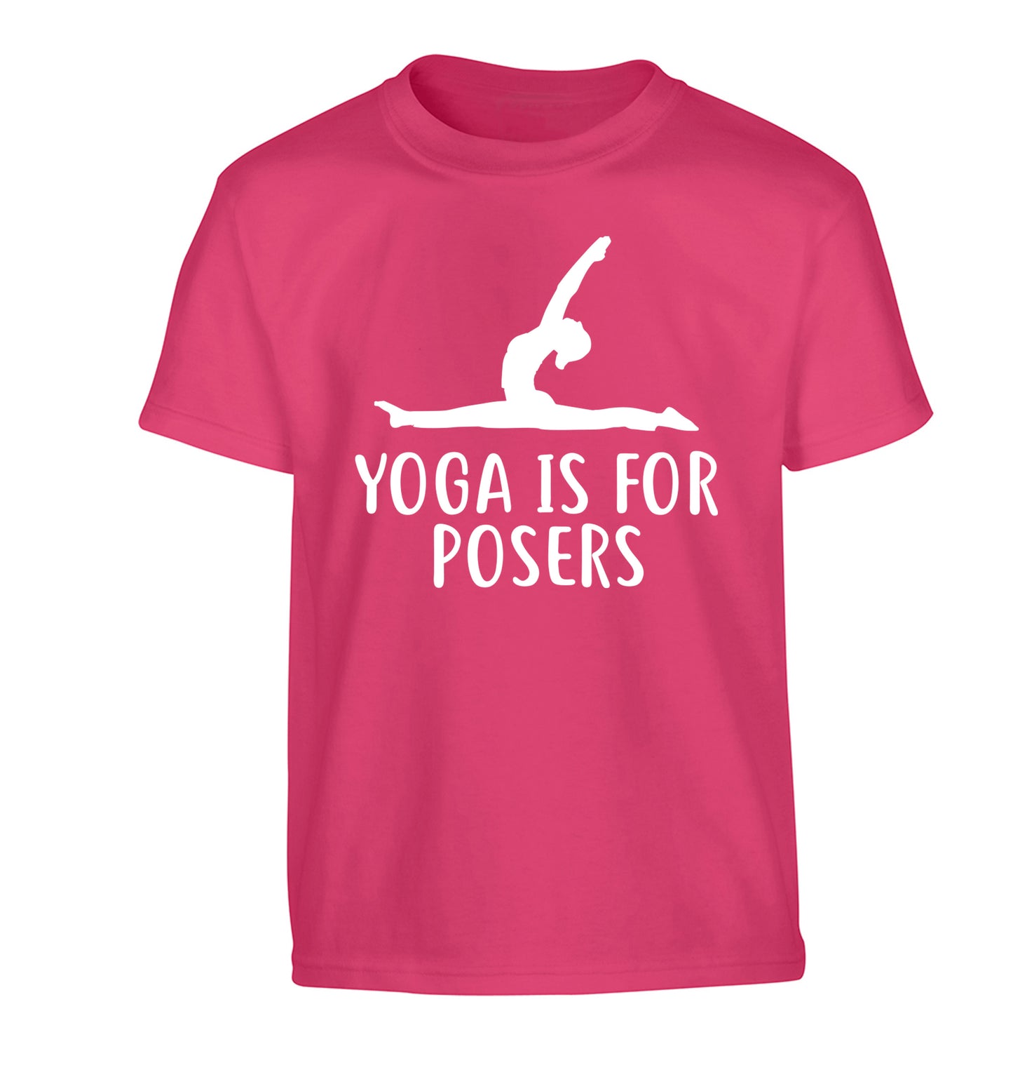 Yoga is for posers Children's pink Tshirt 12-13 Years