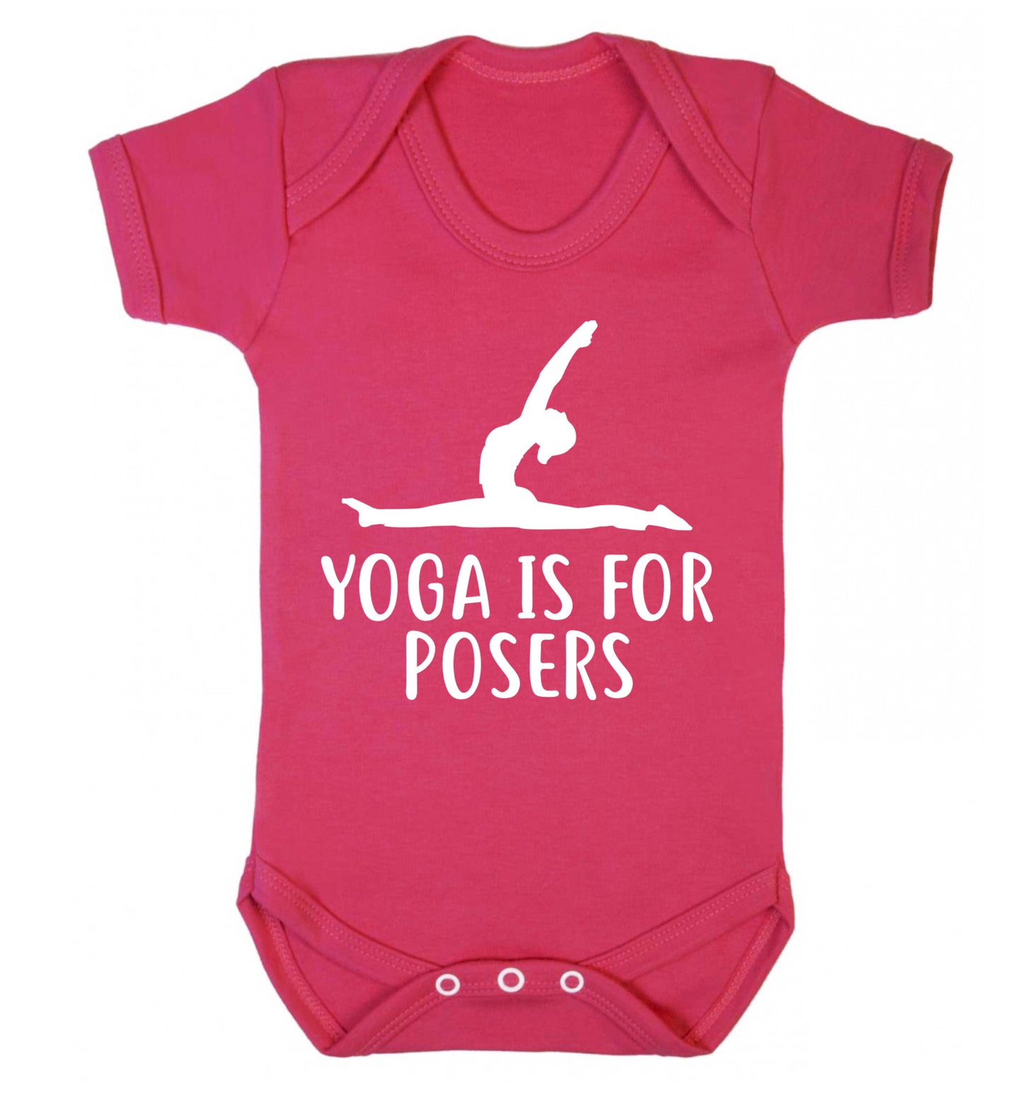 Yoga is for posers Baby Vest dark pink 18-24 months