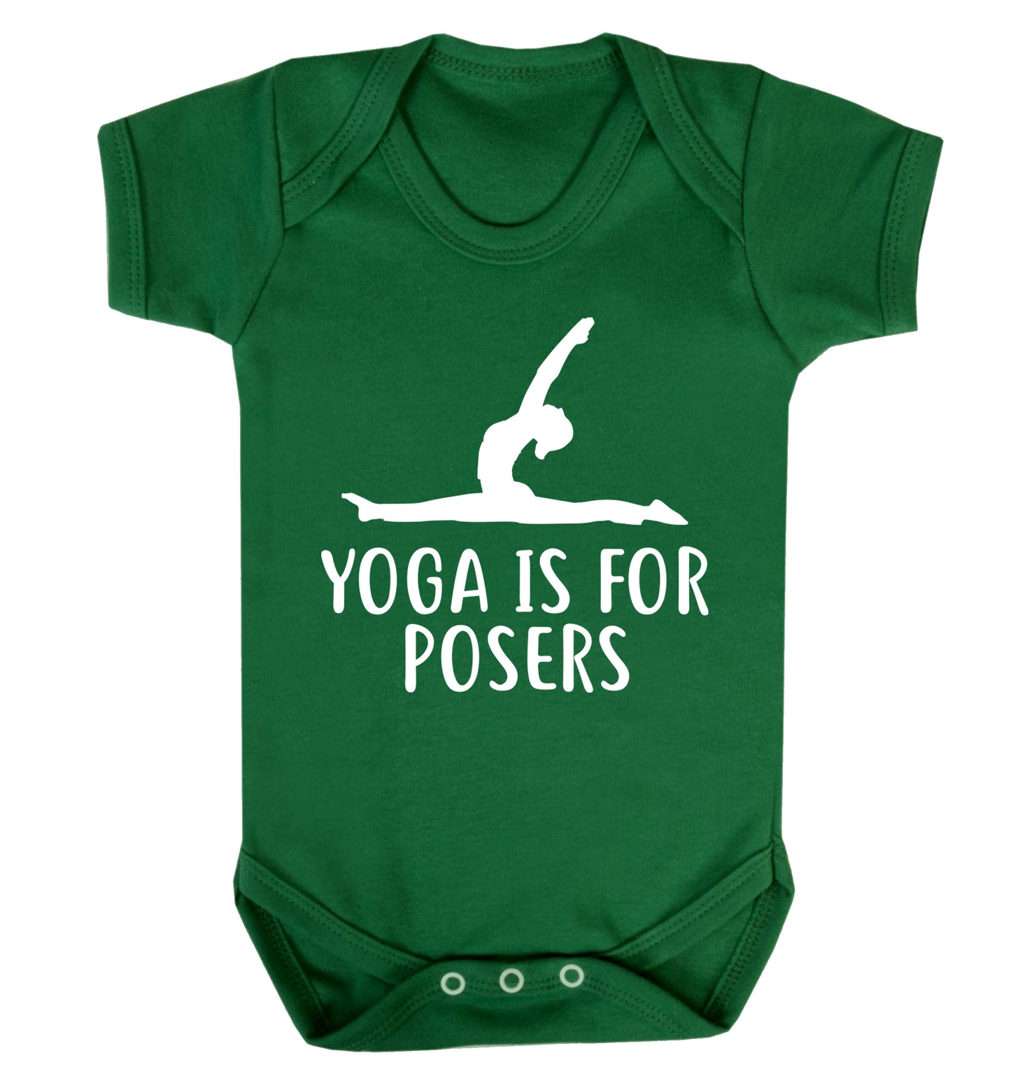 Yoga is for posers Baby Vest green 18-24 months