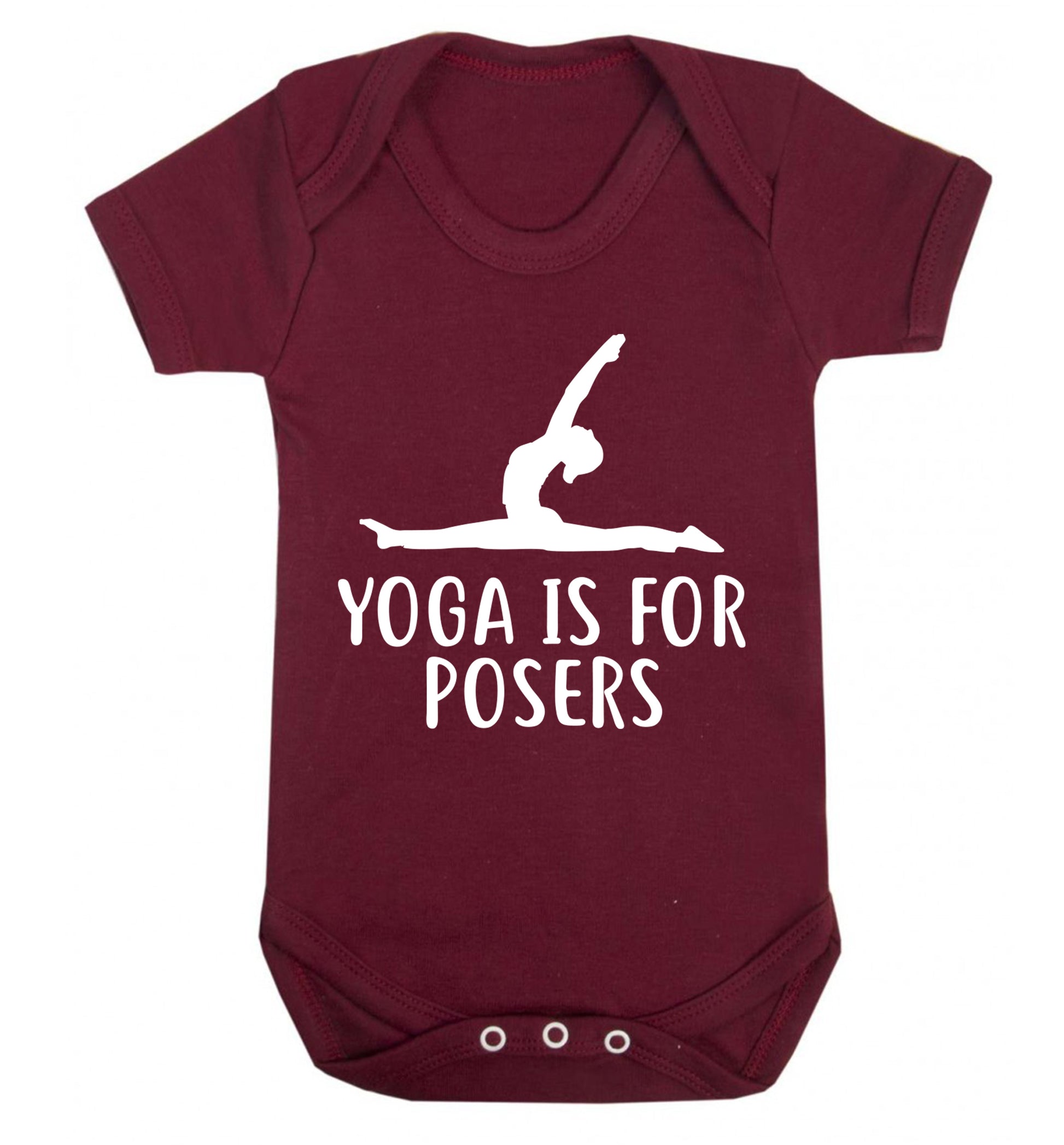 Yoga is for posers Baby Vest maroon 18-24 months