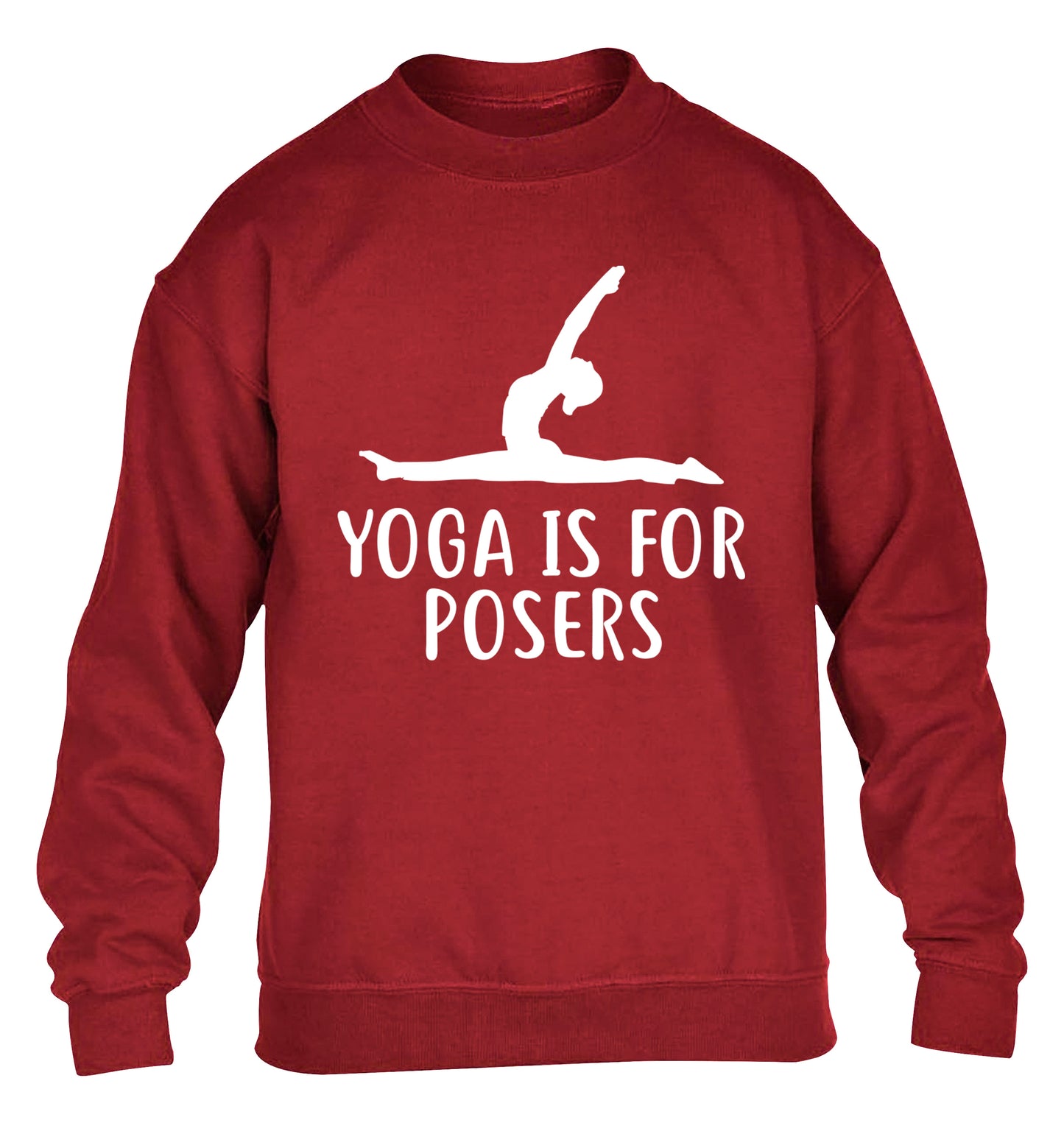 Yoga is for posers children's grey sweater 12-13 Years