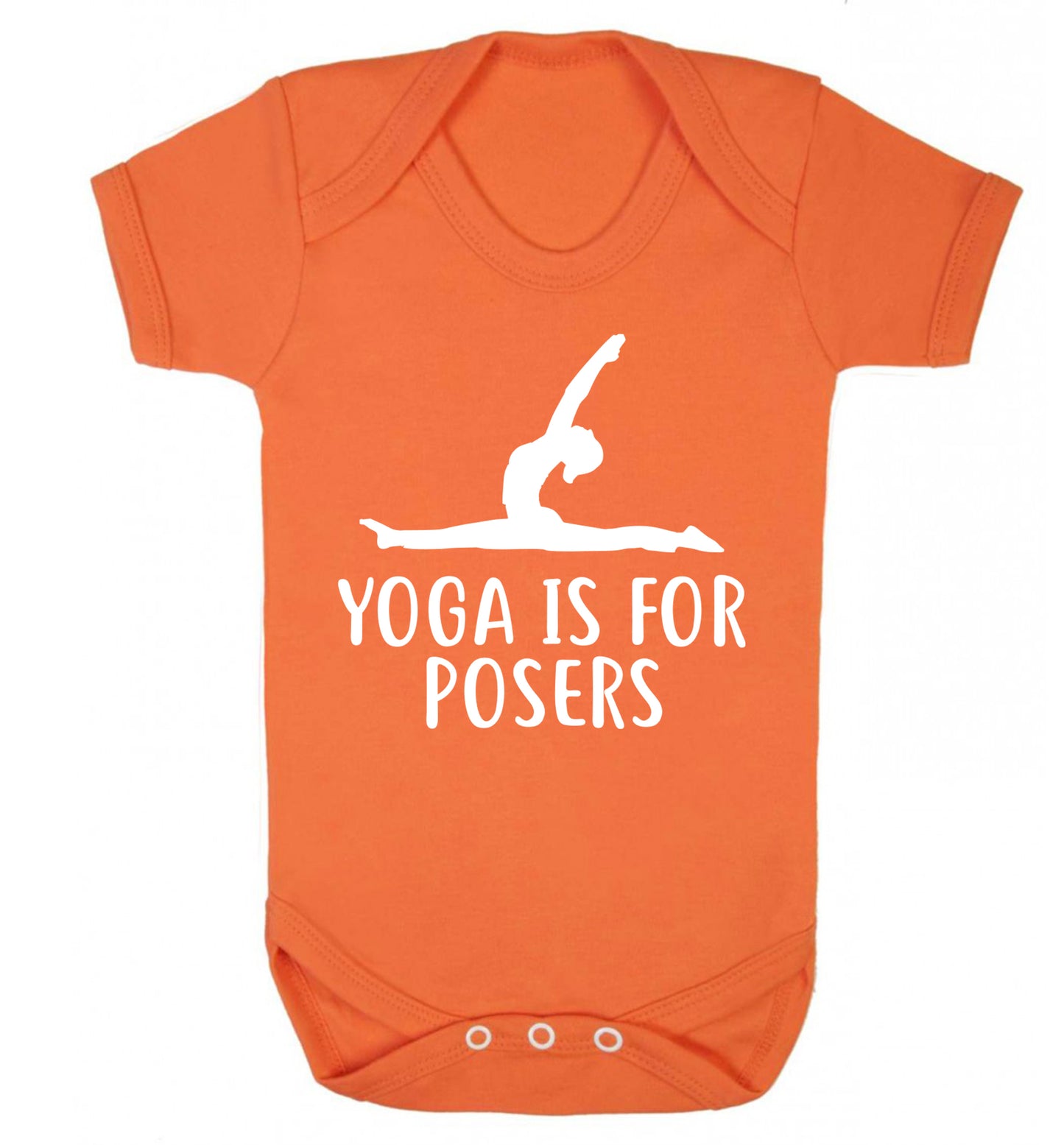 Yoga is for posers Baby Vest orange 18-24 months
