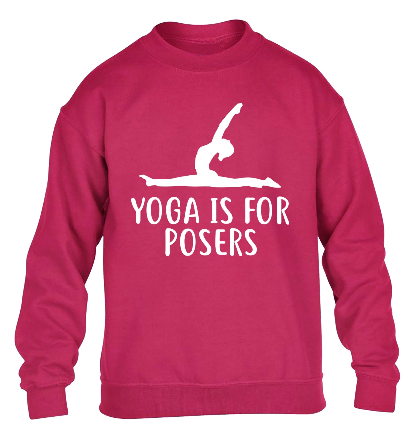 Yoga is for posers children's pink sweater 12-13 Years