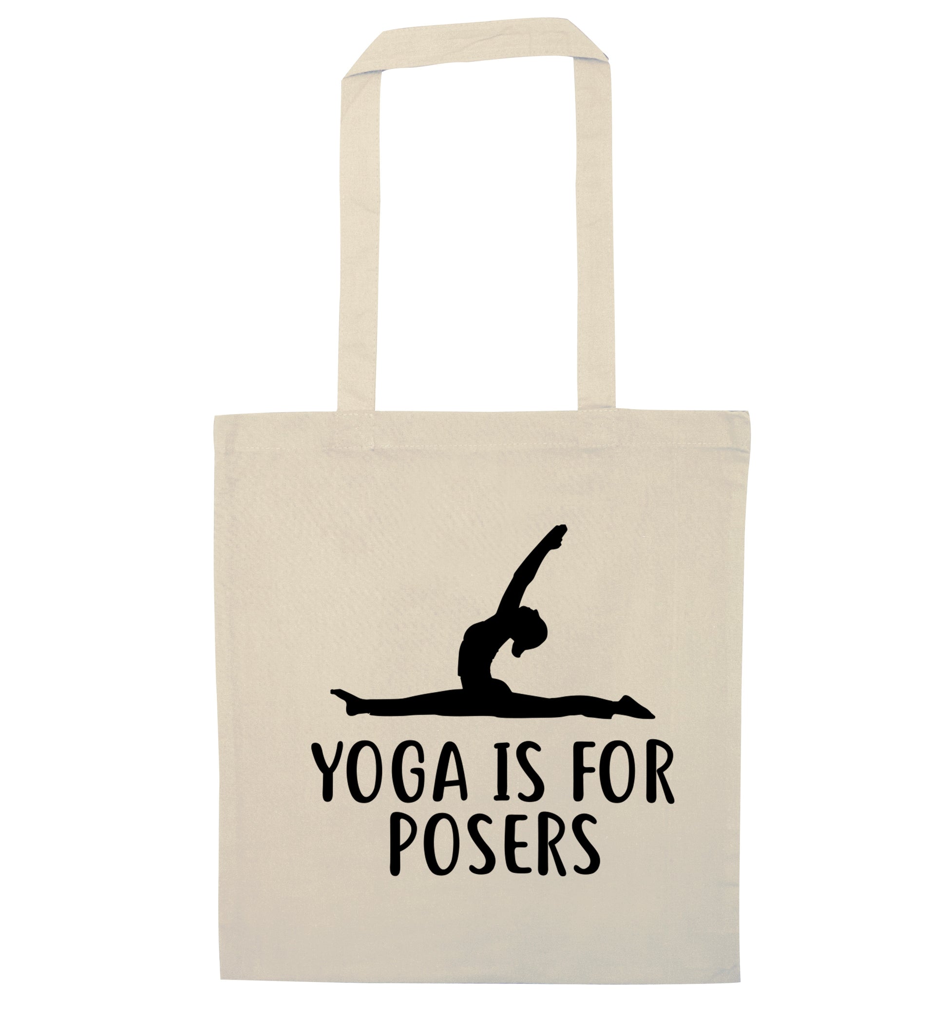 Yoga is for posers natural tote bag