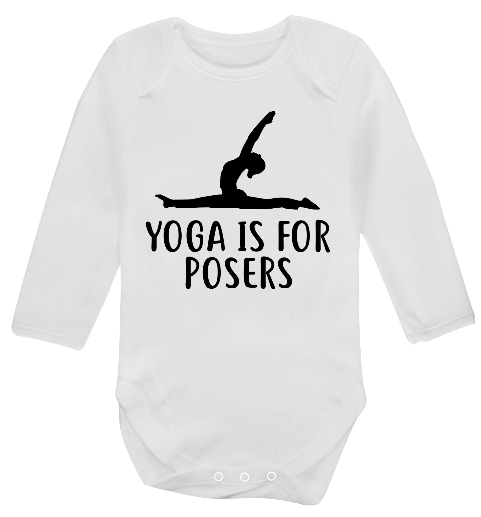 Yoga is for posers Baby Vest long sleeved white 6-12 months