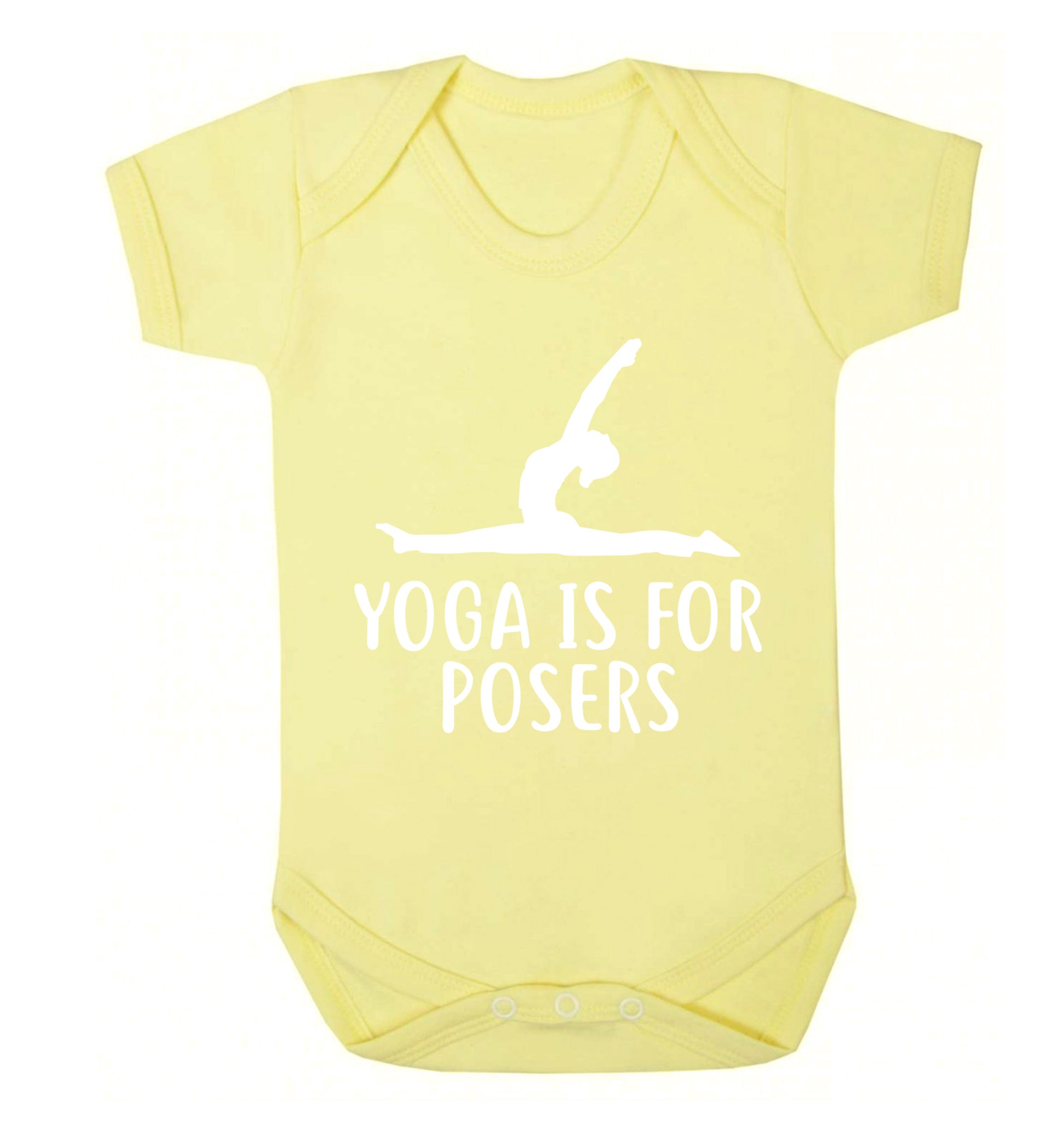 Yoga is for posers Baby Vest pale yellow 18-24 months