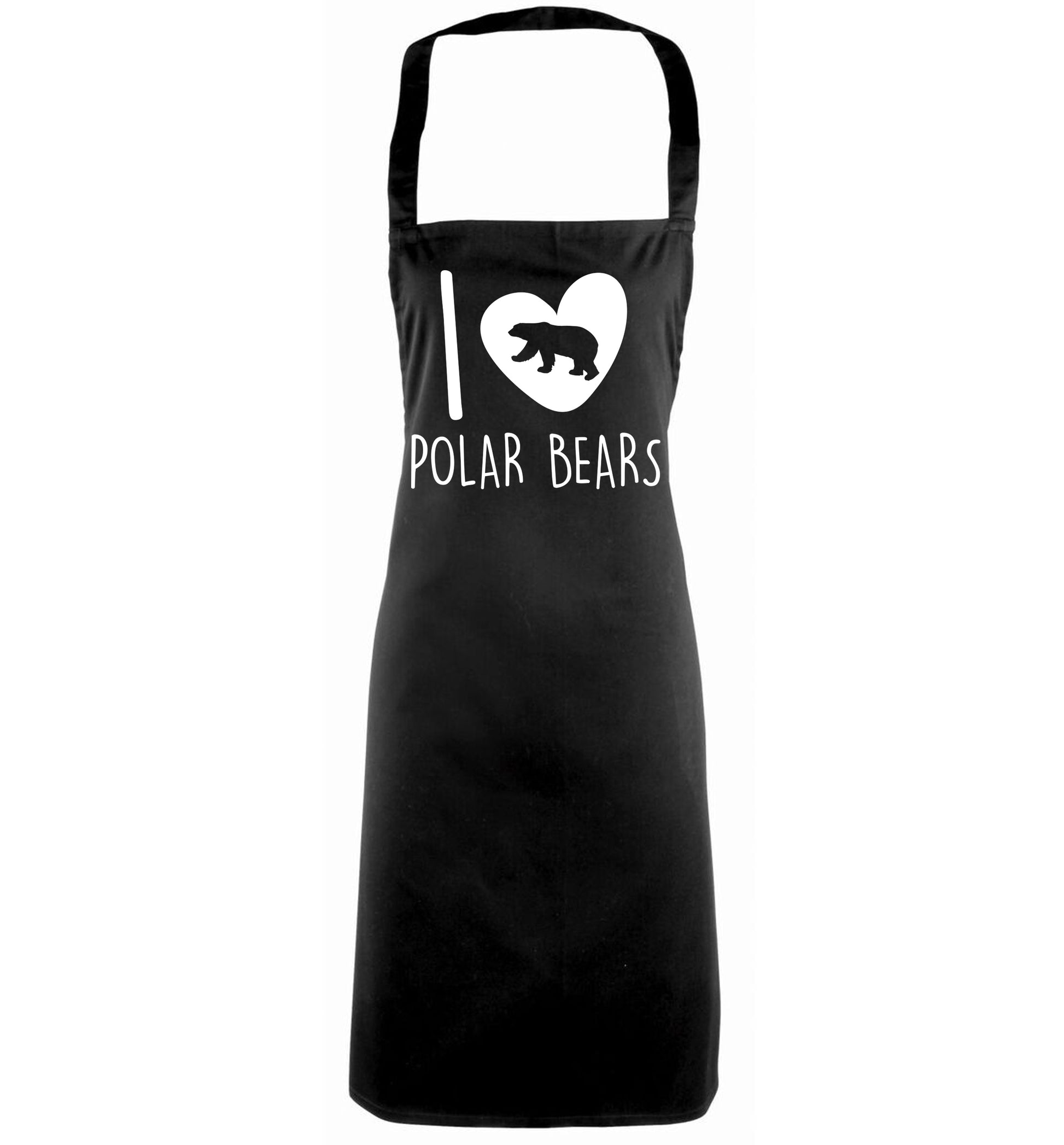 I Love Polar Bears black apron