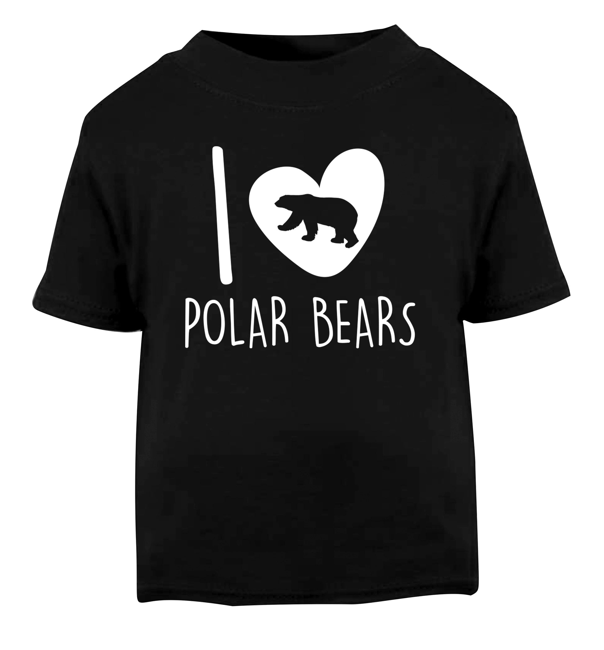 I Love Polar Bears Black Baby Toddler Tshirt 2 years