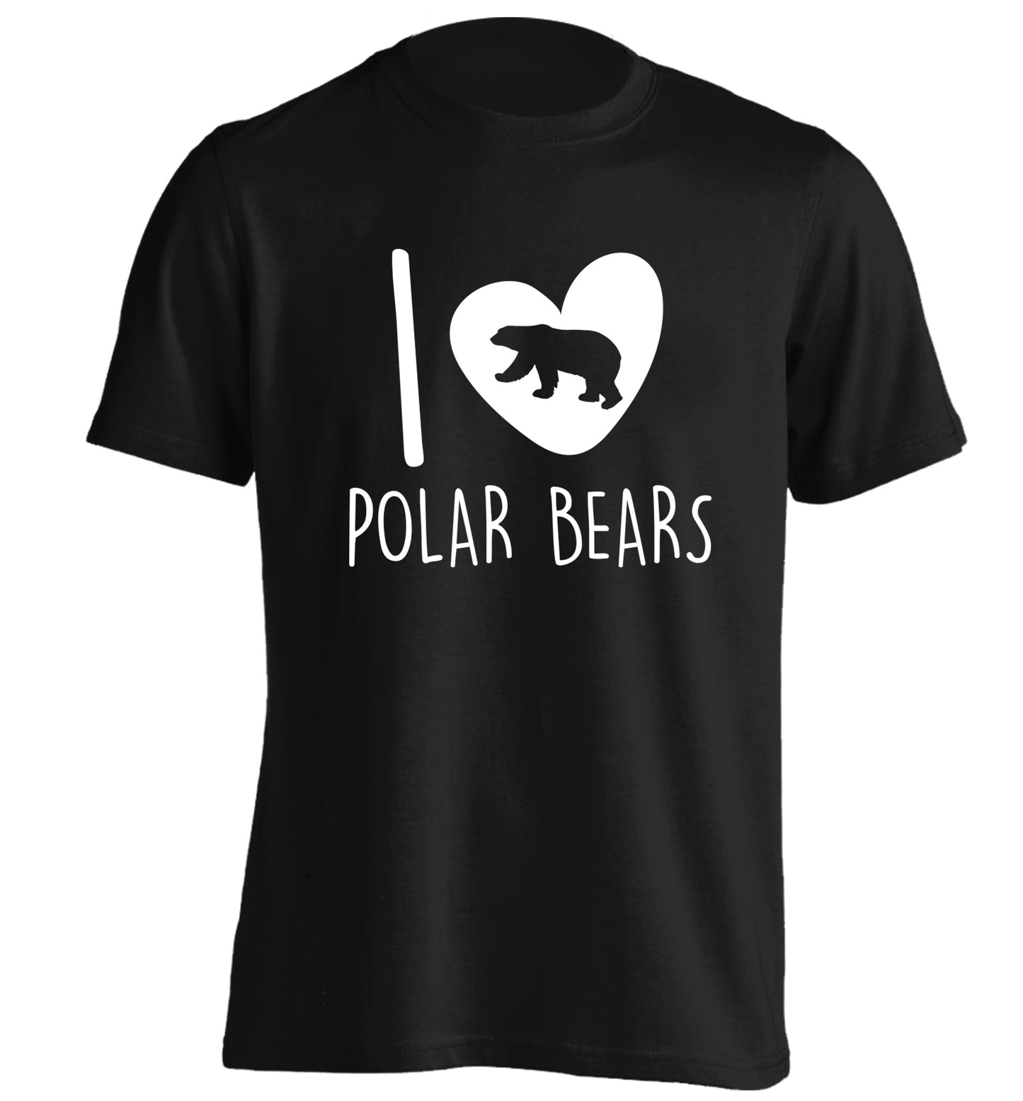 I Love Polar Bears adults unisex black Tshirt 2XL
