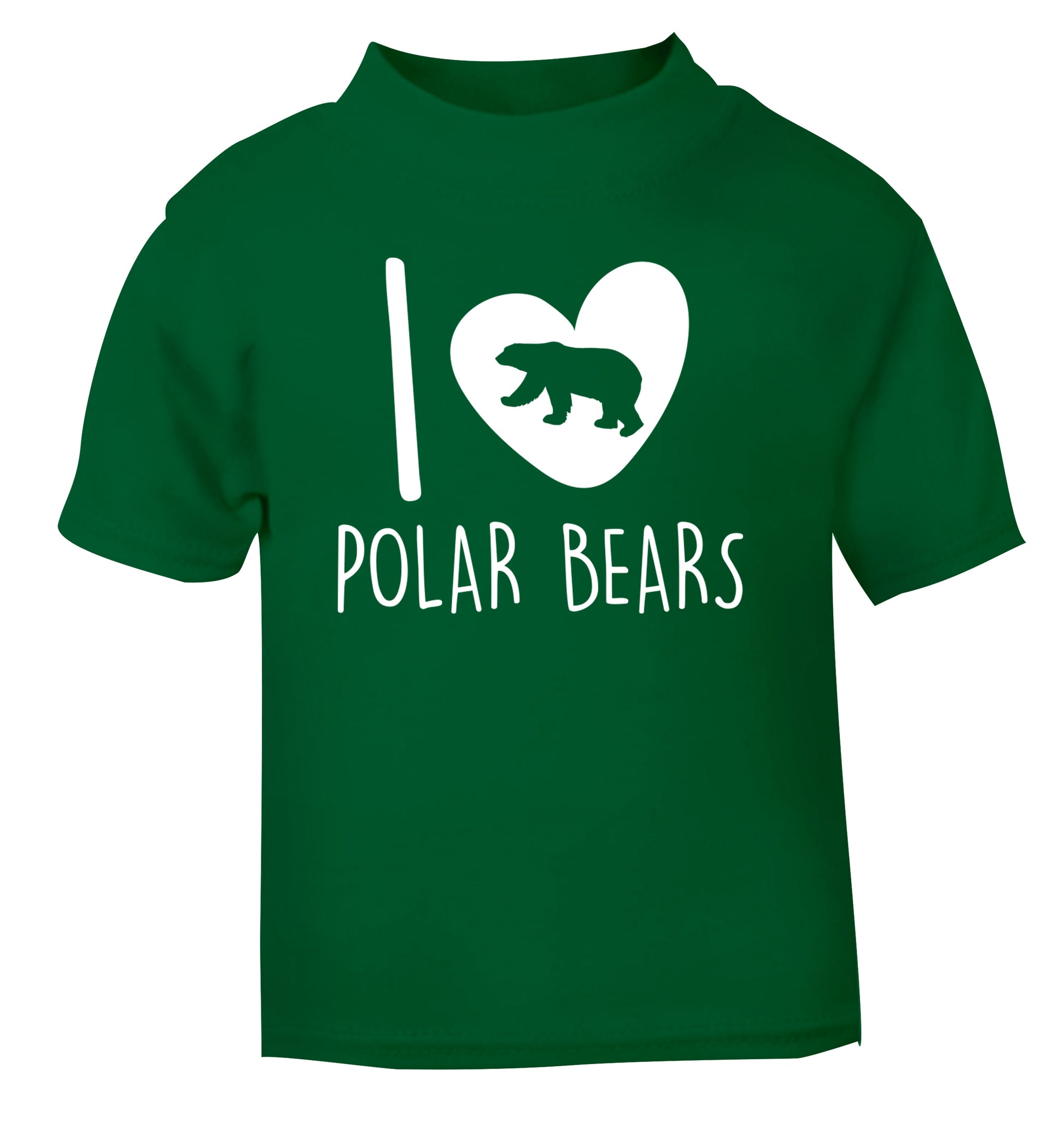 I Love Polar Bears green Baby Toddler Tshirt 2 Years