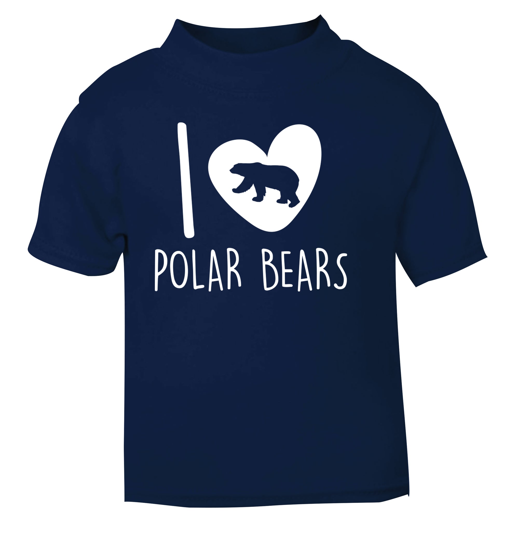 I Love Polar Bears navy Baby Toddler Tshirt 2 Years