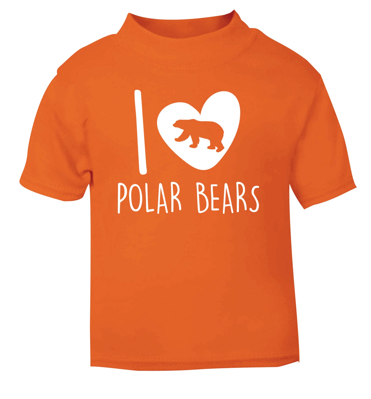 I Love Polar Bears orange Baby Toddler Tshirt 2 Years