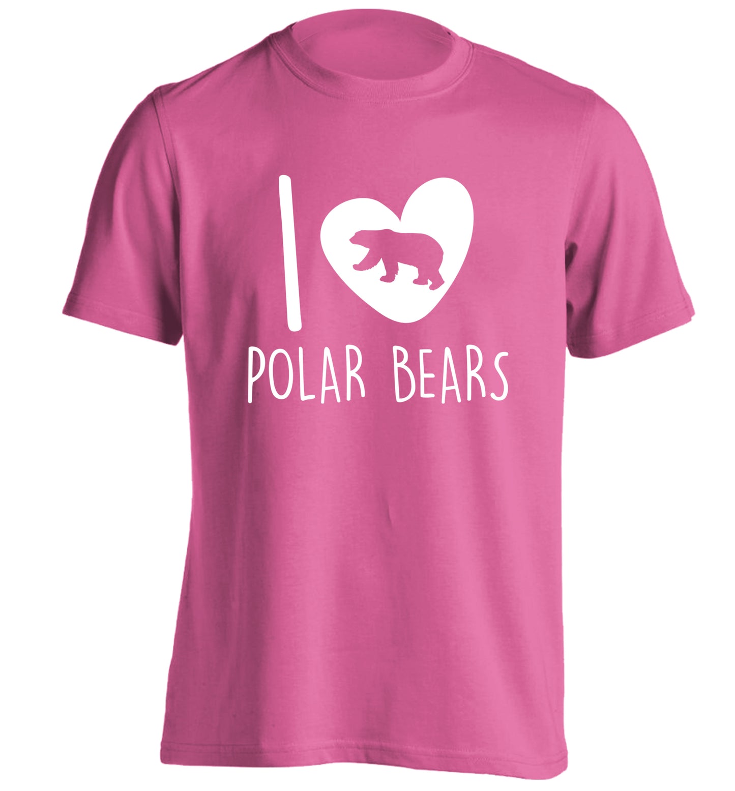 I Love Polar Bears adults unisex pink Tshirt 2XL
