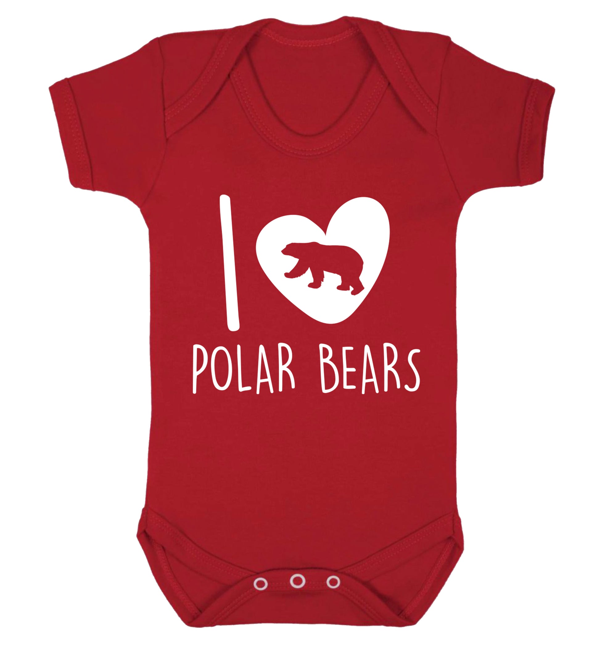 I Love Polar Bears Baby Vest red 18-24 months