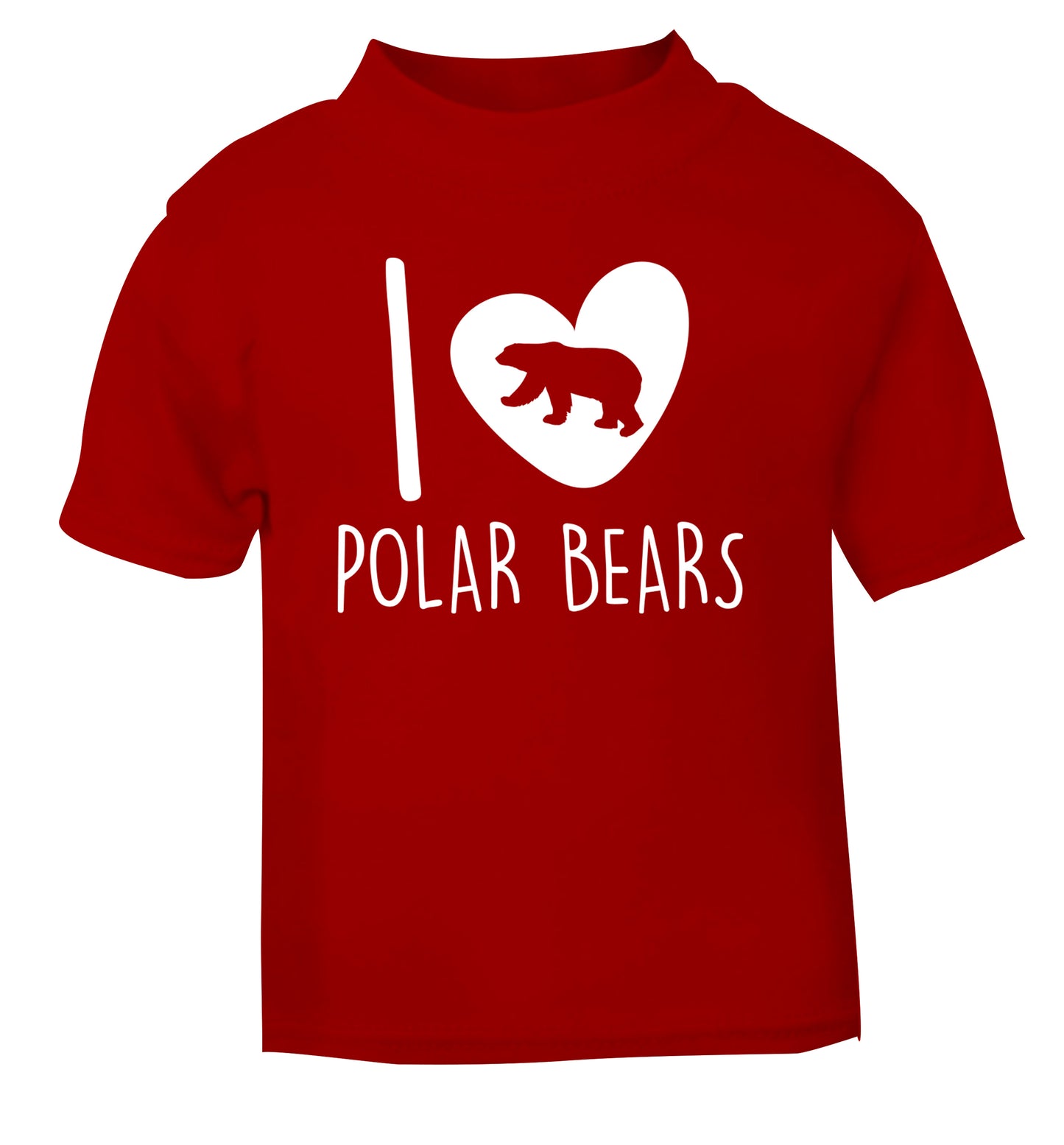 I Love Polar Bears red Baby Toddler Tshirt 2 Years