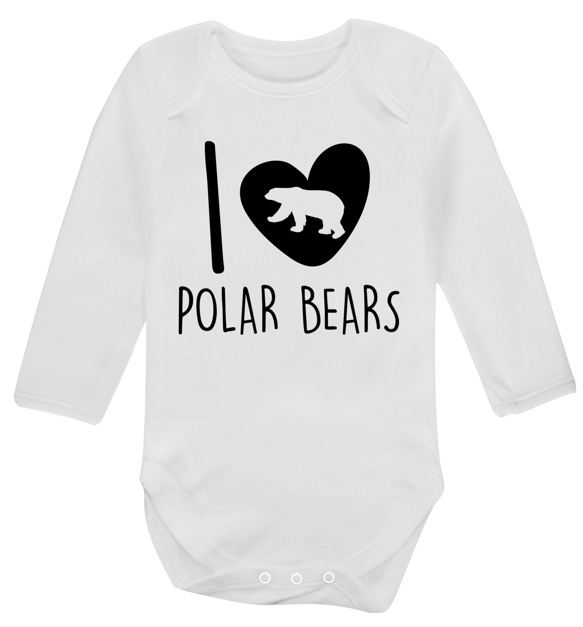 I Love Polar Bears Baby Vest long sleeved white 6-12 months