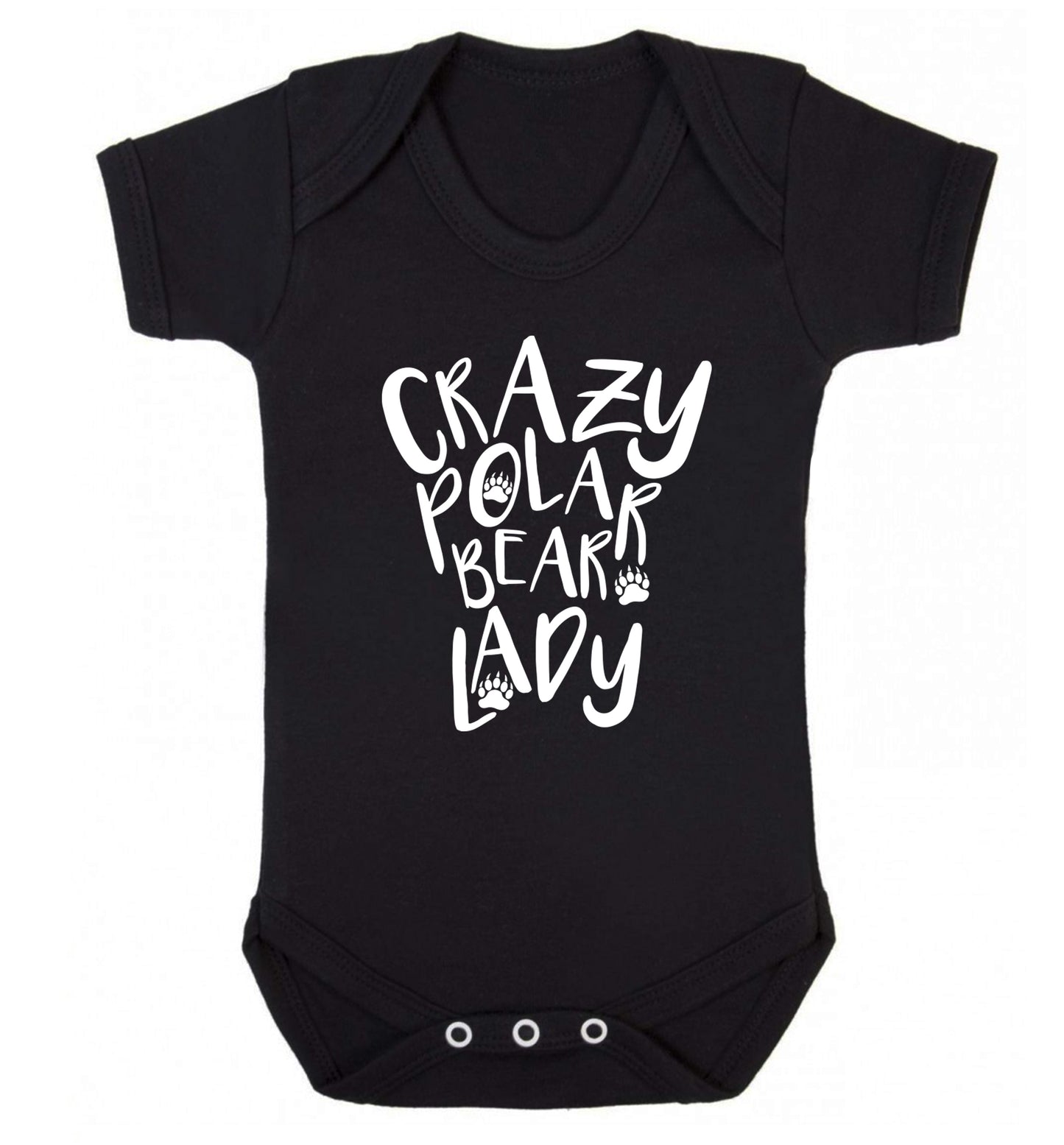 Crazy polar bear lady Baby Vest black 18-24 months
