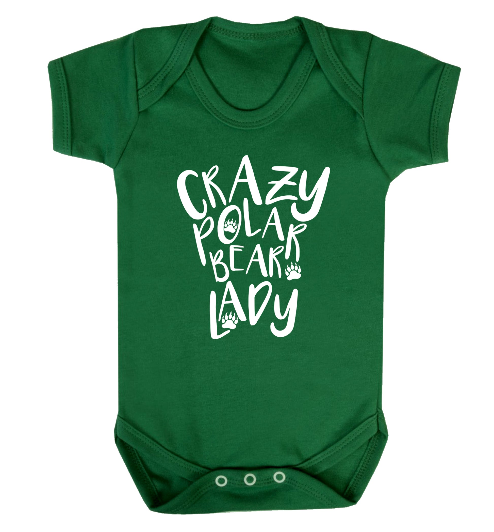 Crazy polar bear lady Baby Vest green 18-24 months