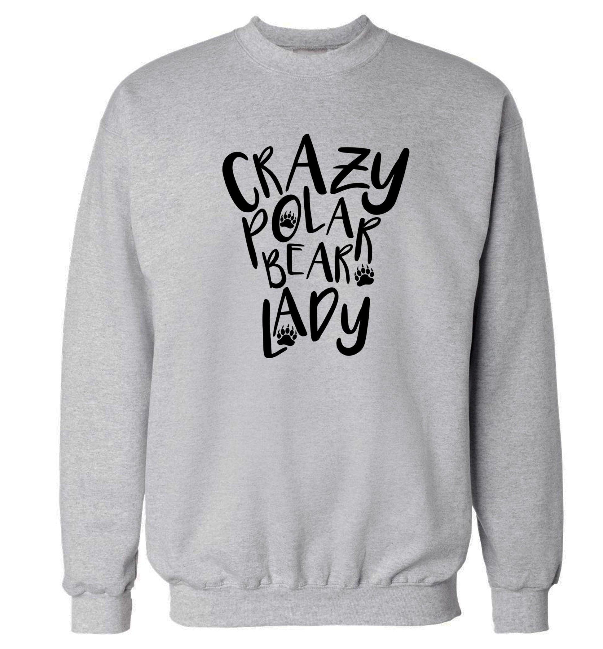 Crazy polar bear lady Adult's unisex grey Sweater 2XL
