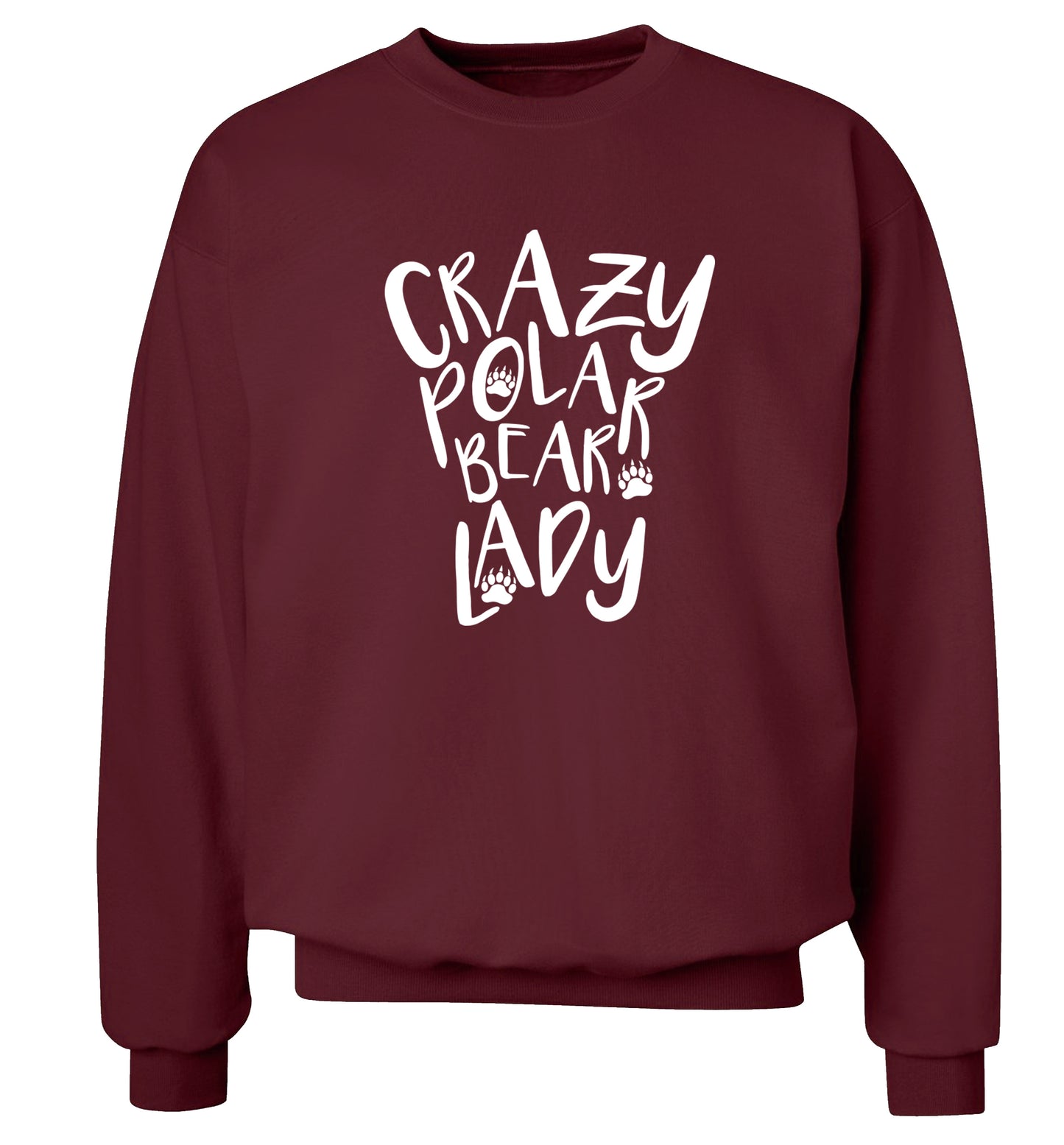 Crazy polar bear lady Adult's unisex maroon Sweater 2XL