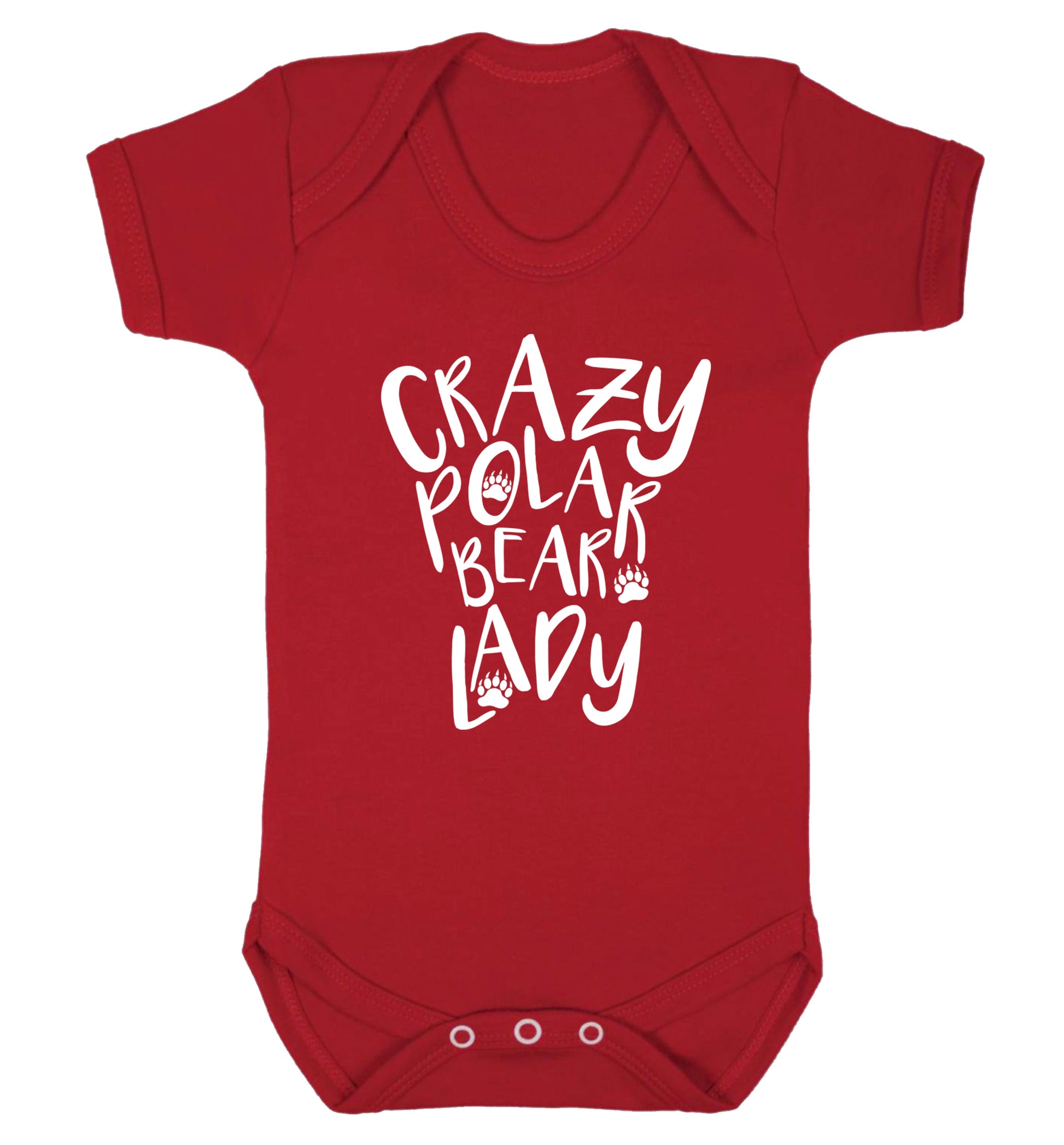 Crazy polar bear lady Baby Vest red 18-24 months