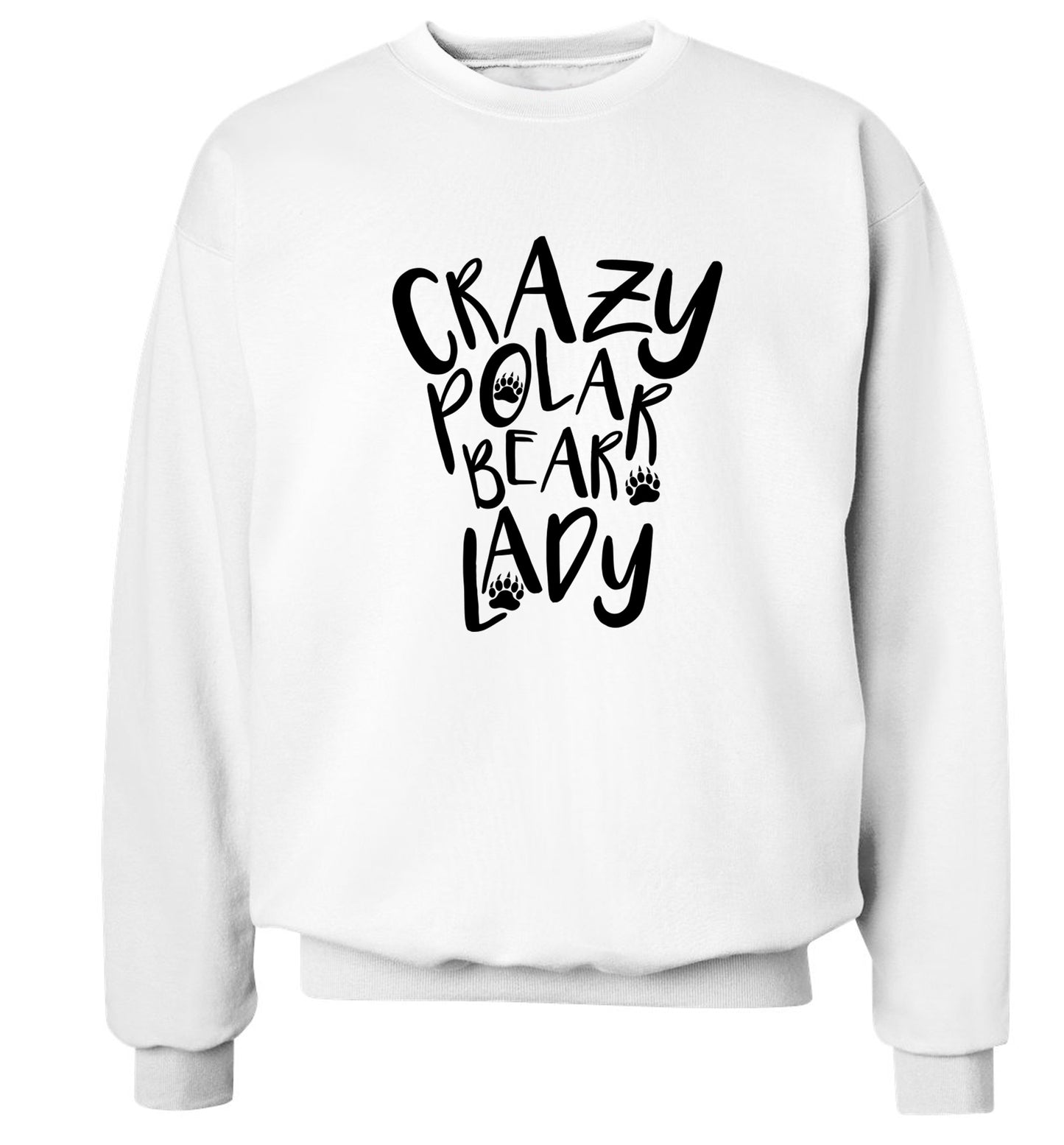Crazy polar bear lady Adult's unisex white Sweater 2XL