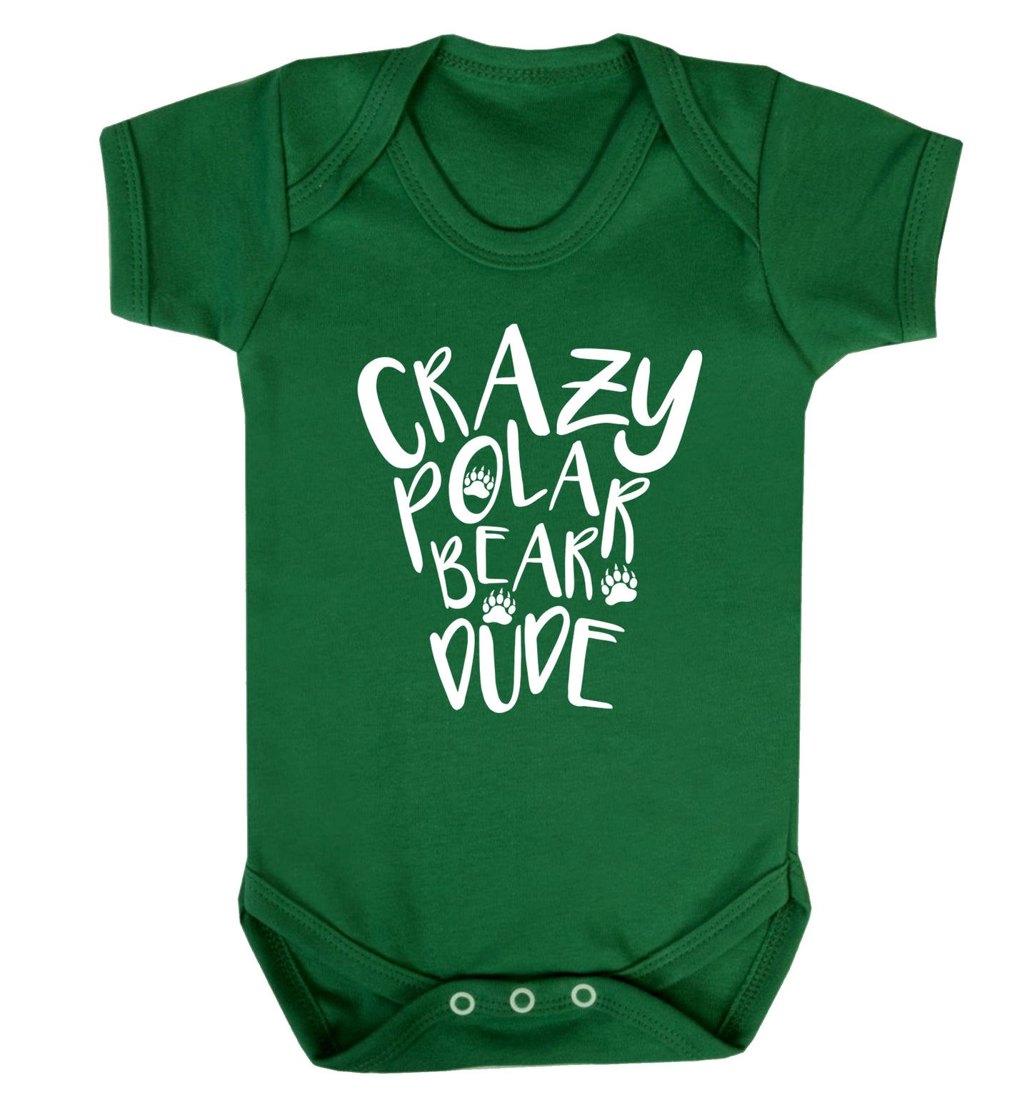 Crazy polar bear dude Baby Vest green 18-24 months