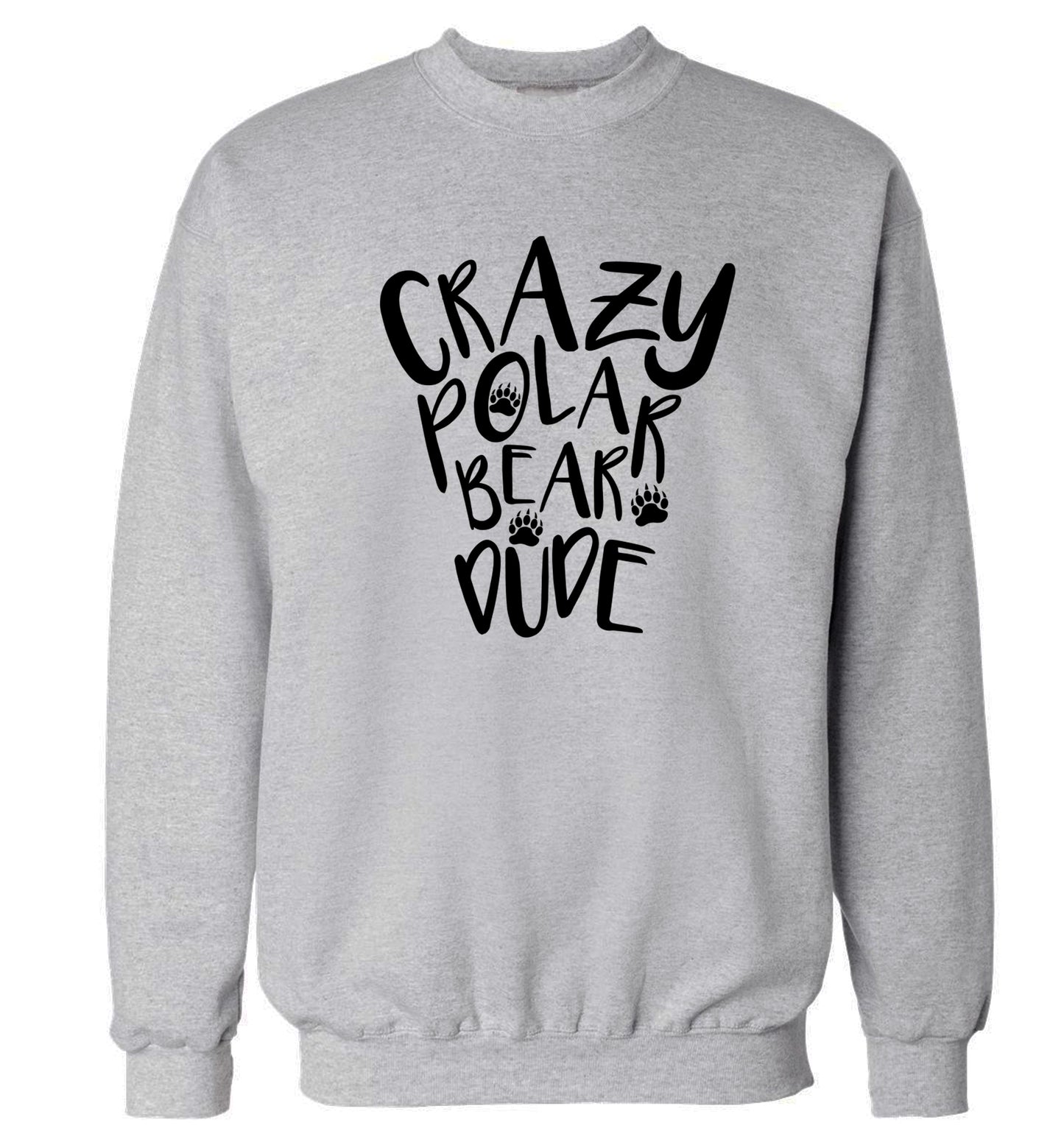 Crazy polar bear dude Adult's unisex grey Sweater 2XL