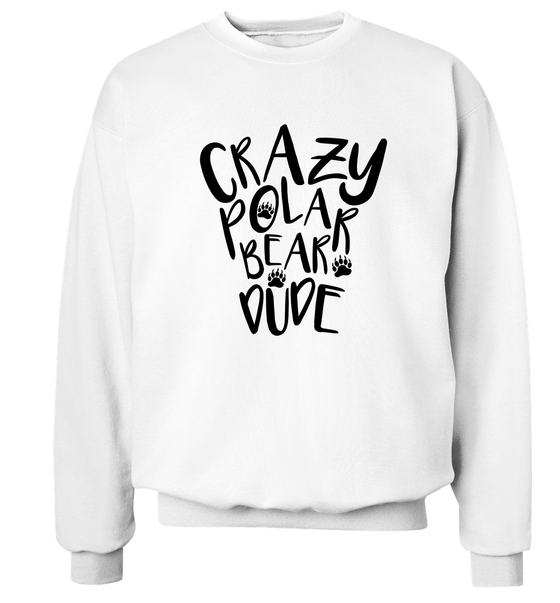 Crazy polar bear dude Adult's unisex white Sweater 2XL