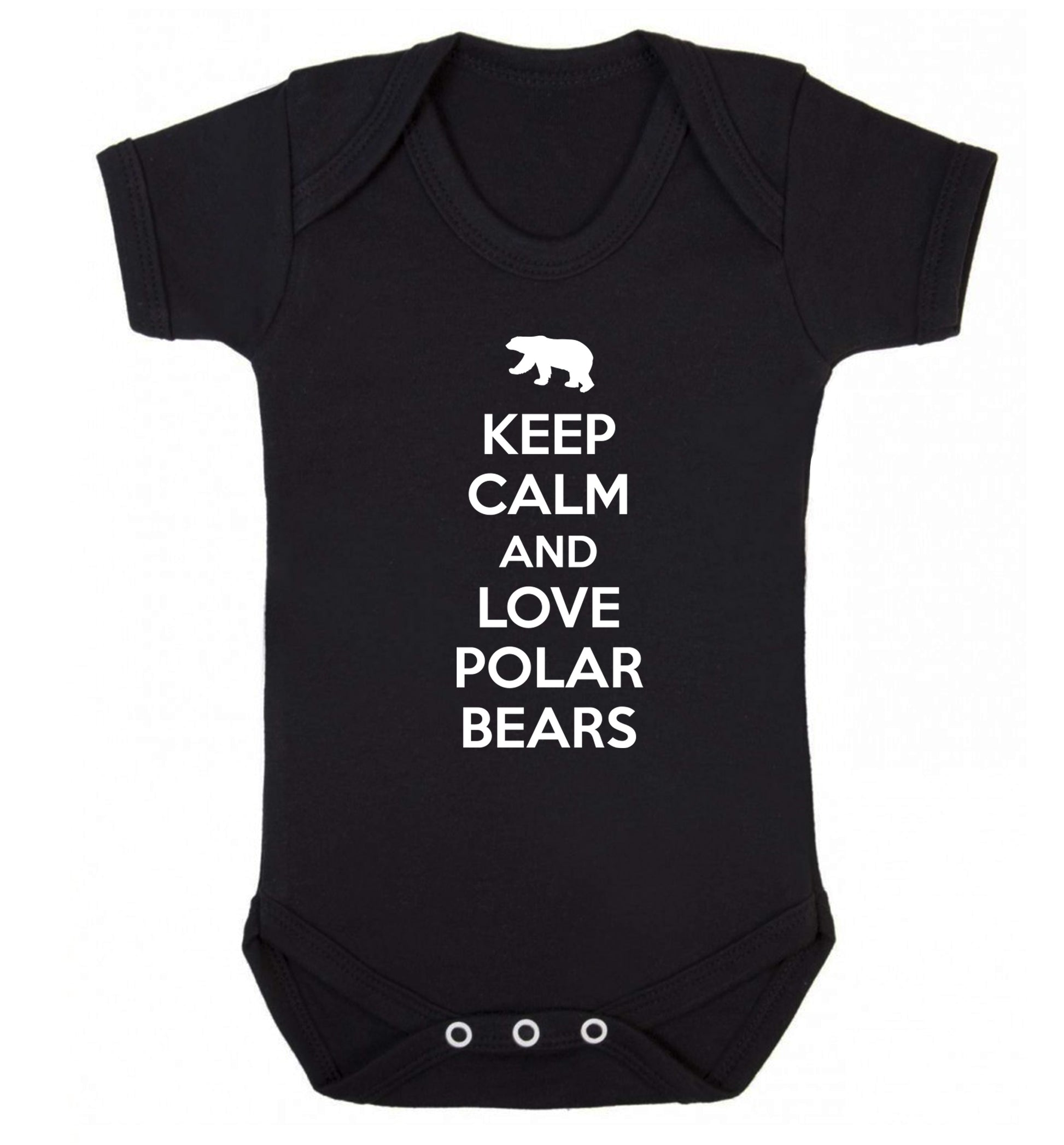 Keep calm and love polar bears Baby Vest black 18-24 months