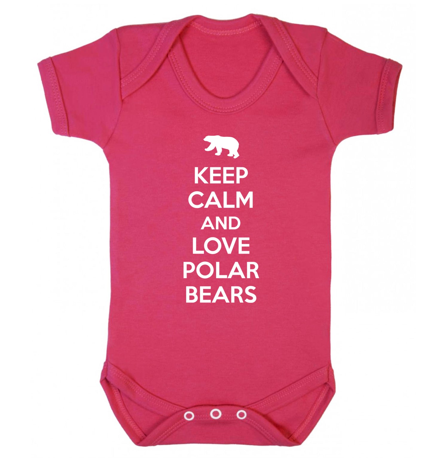 Keep calm and love polar bears Baby Vest dark pink 18-24 months