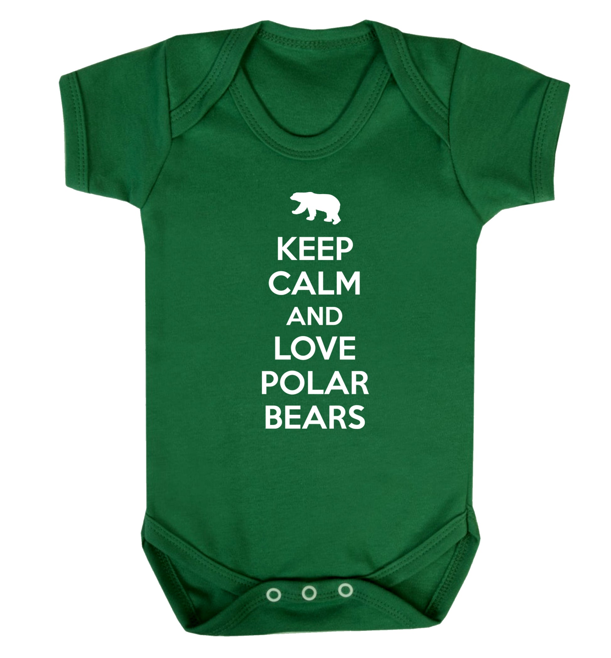 Keep calm and love polar bears Baby Vest green 18-24 months
