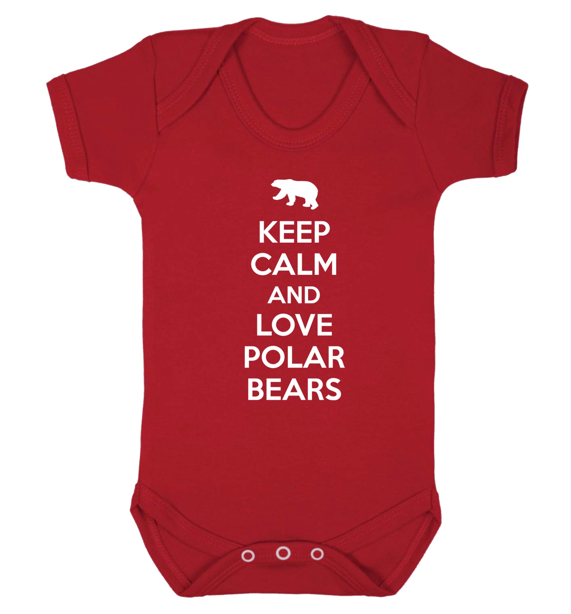 Keep calm and love polar bears Baby Vest red 18-24 months