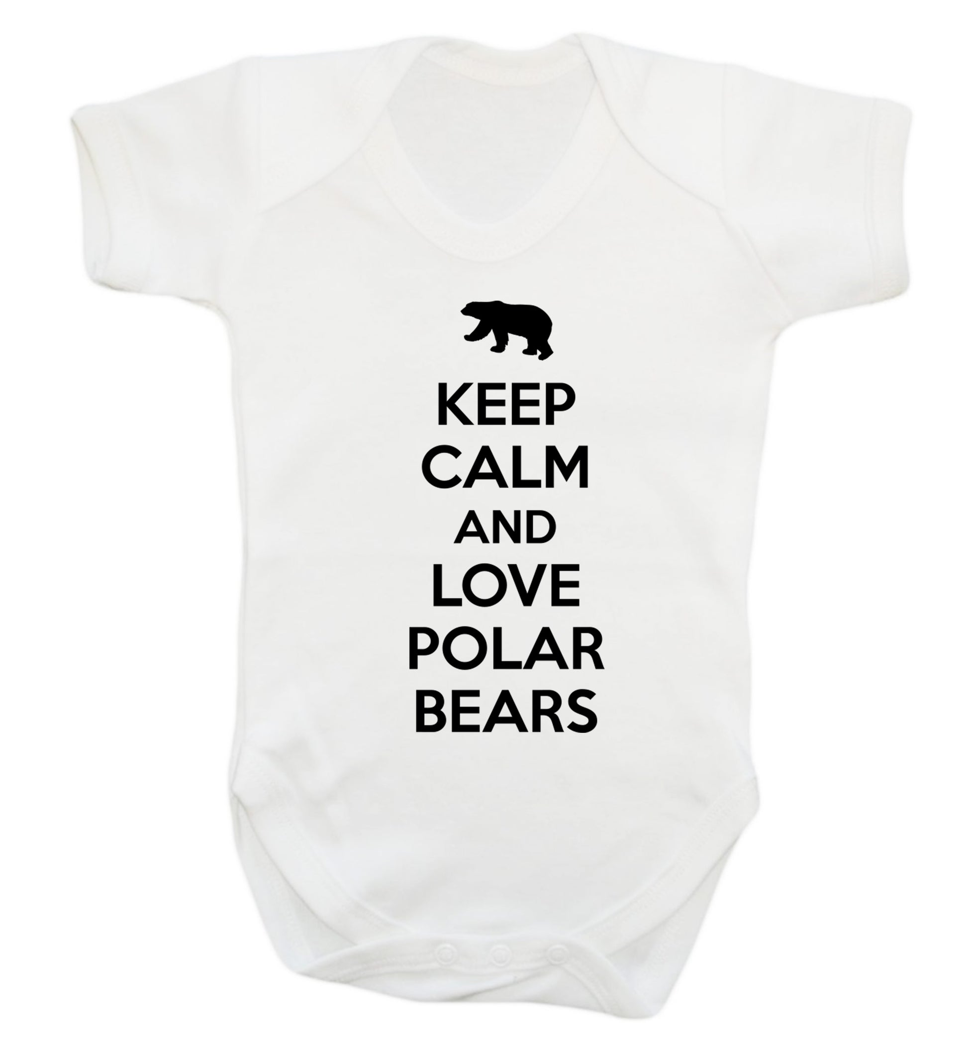 Keep calm and love polar bears Baby Vest white 18-24 months