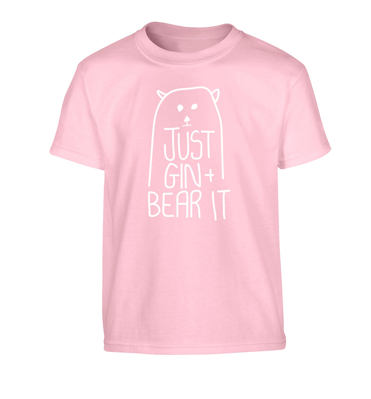 Just gin and bear it Children's light pink Tshirt 12-13 Years