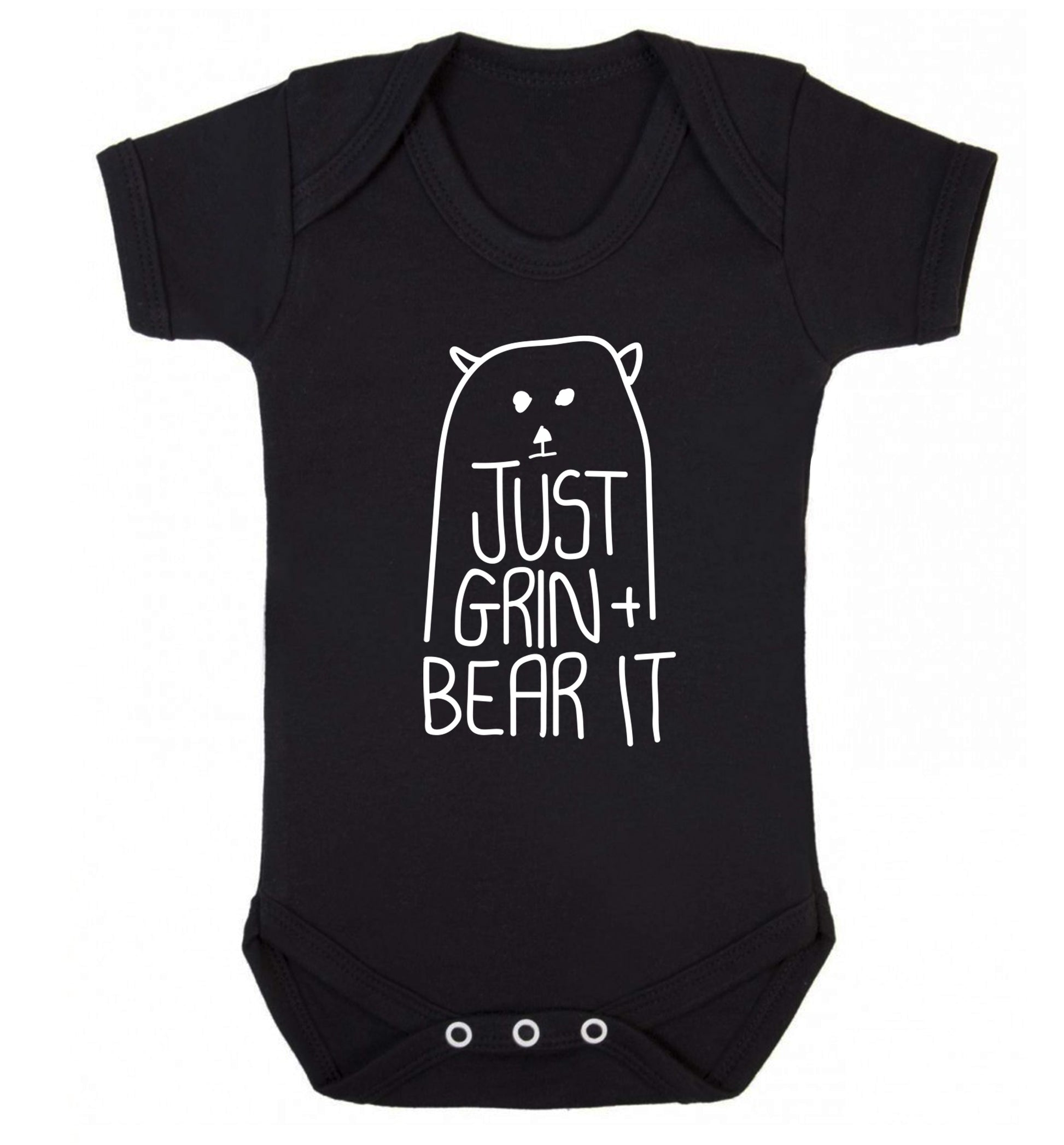 Just grin and bear it Baby Vest black 18-24 months