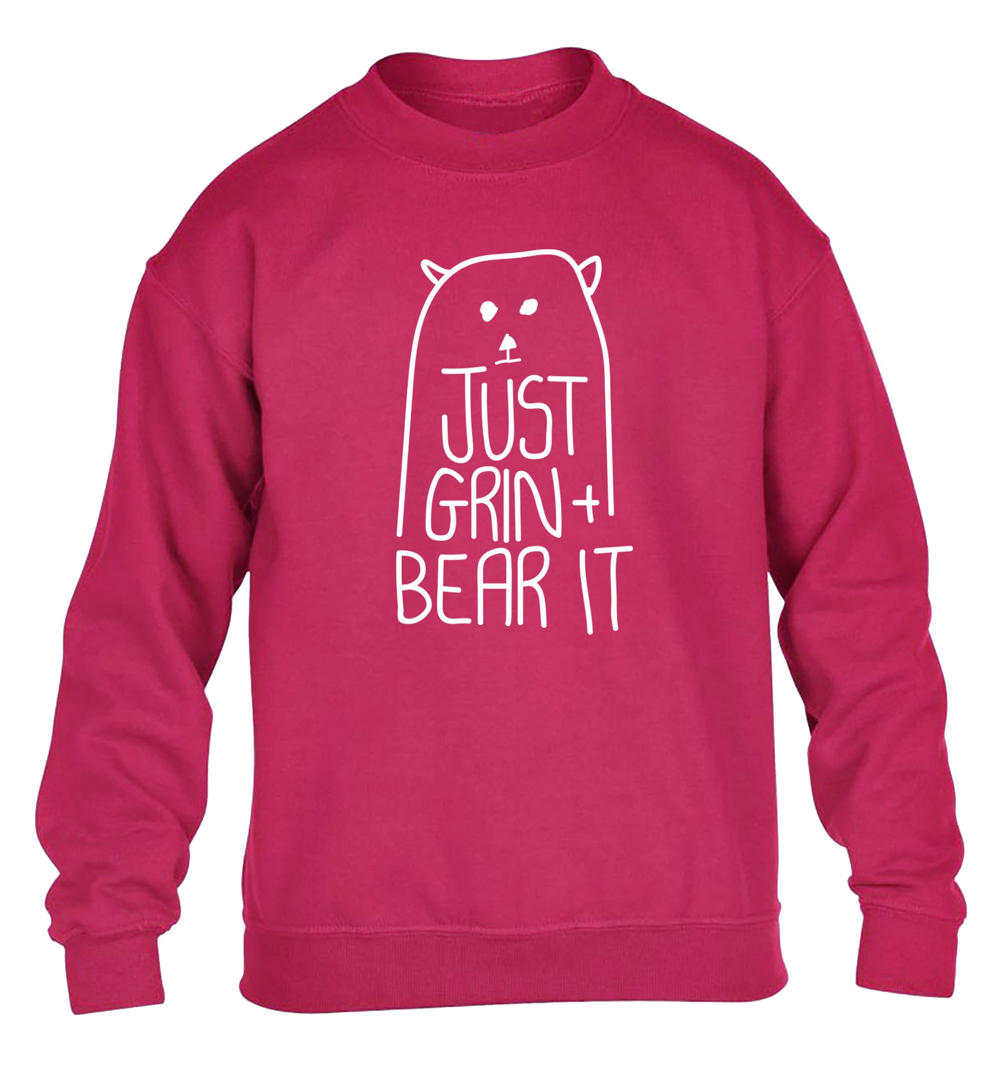 Just grin and bear it children's pink sweater 12-13 Years