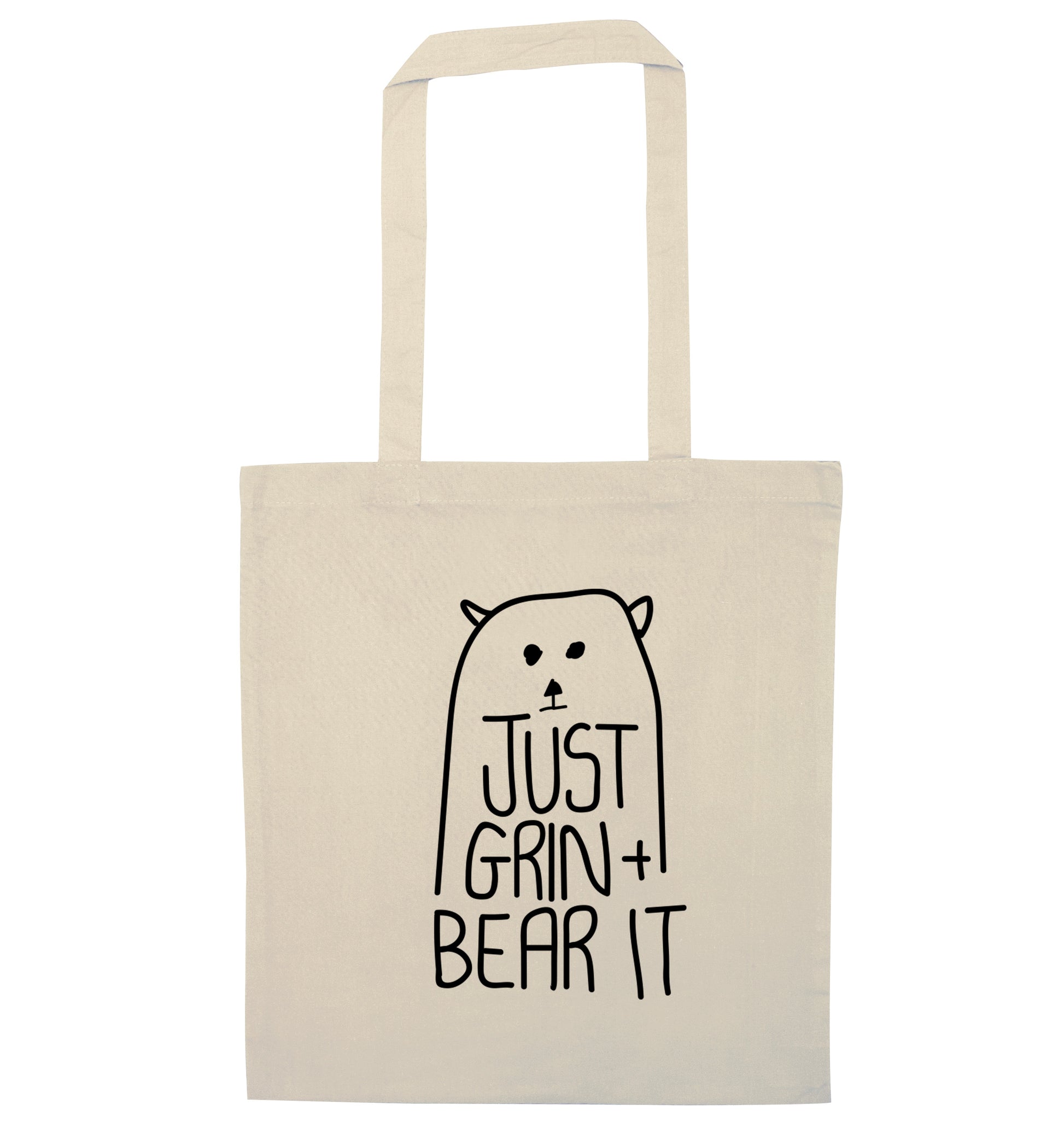 Just grin and bear it natural tote bag